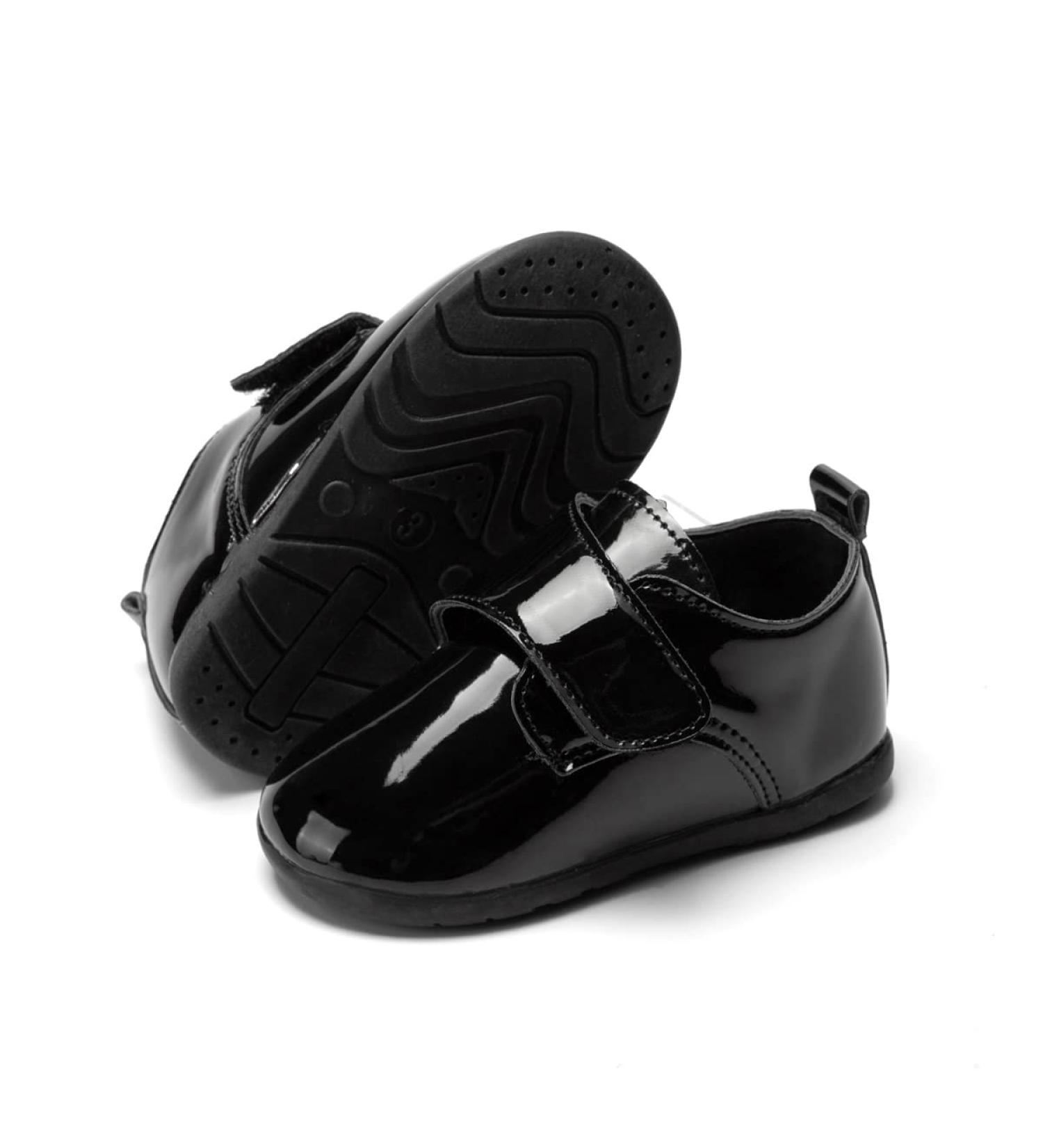 Sonstage Infant Baby PU Leather Wedding Loafers Brogue Oxford Dress Shoes - 12-18 Months Black - Buy Online on GoSupps.com