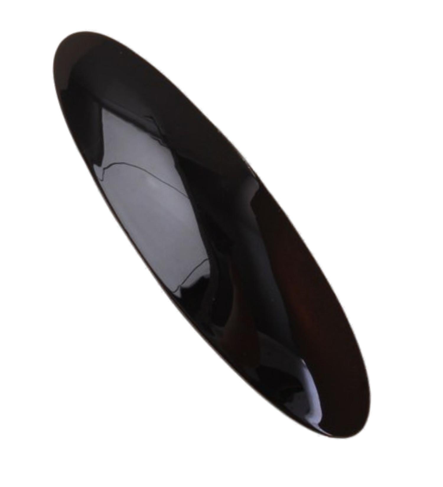 Black Oval Shaped Barrette Hair Clip Slide 9cm (3.5) by Pritties Accessories