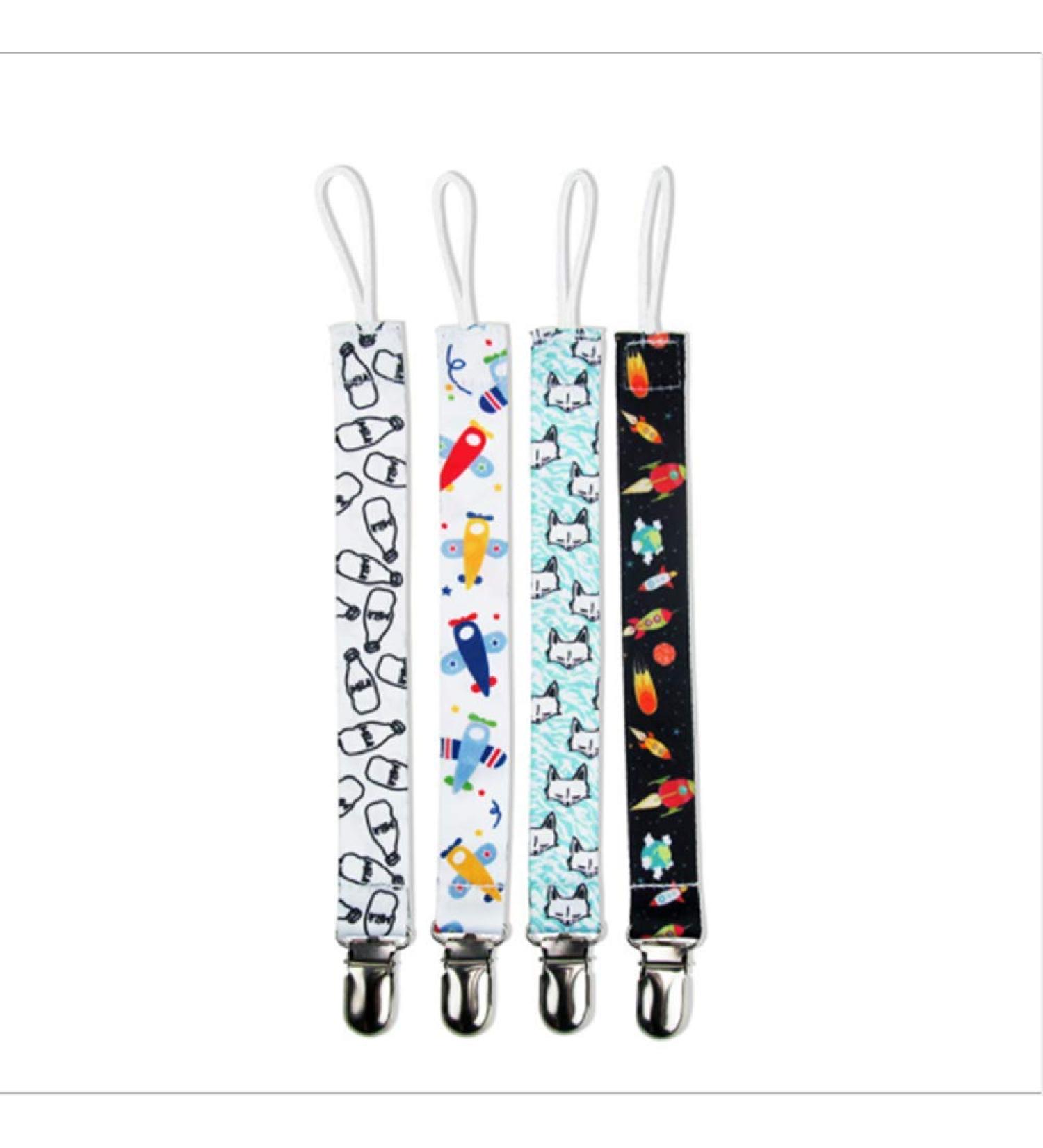 Culasign 4-Piece Baby Pacifier Clip Set | Unisex Cotton Pacifier Chains with Plastic Clips | Triangular Design for Bibs & Suckers - Buy Online on GoSupps.com