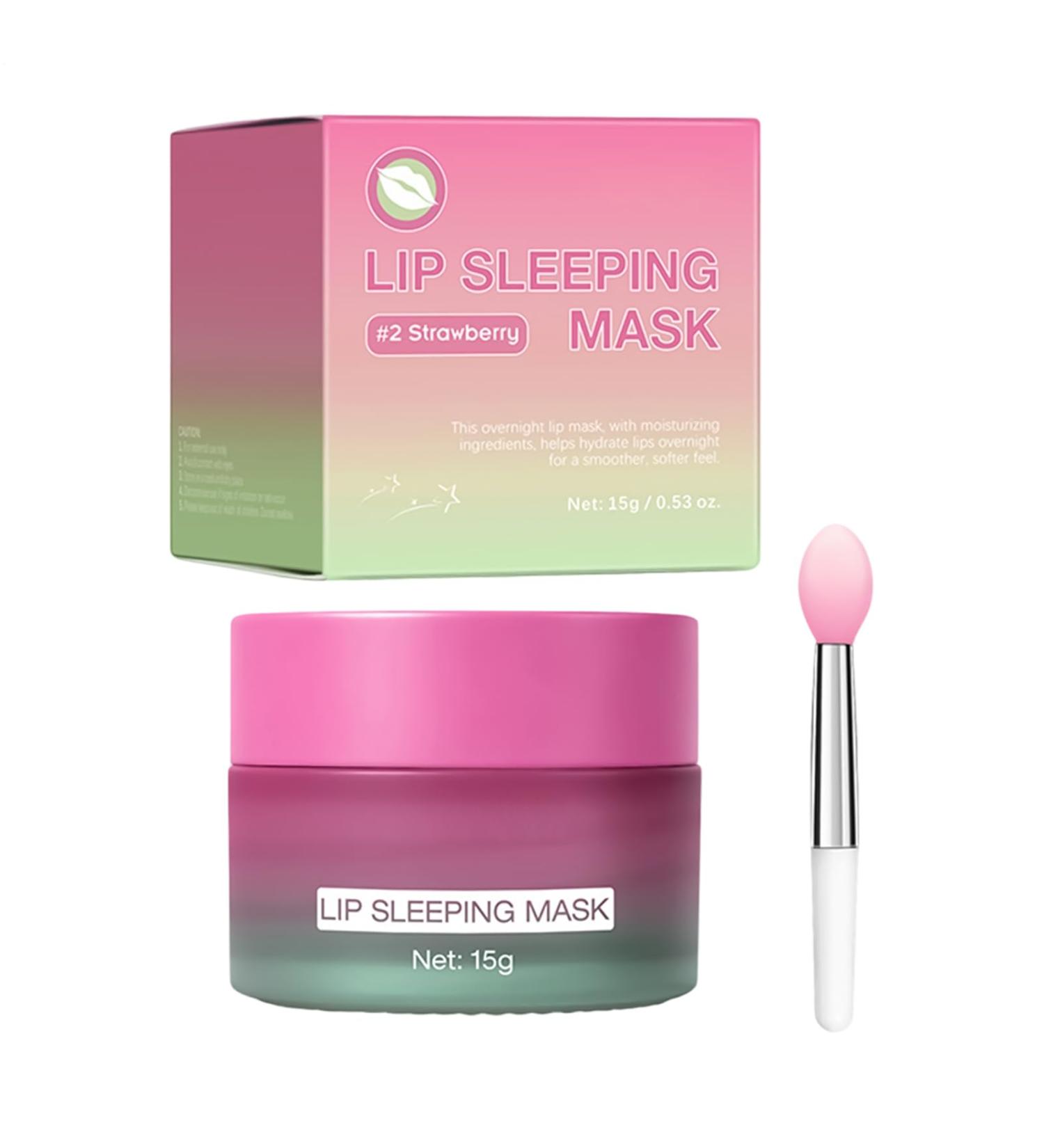 Moisturizing Lip Mask | 15g Dual Color Plumping Cream | Nighttime Lip Balm with Silicone Brush For Women and Men with Chapped Lips Makeup Improves Dryness - Buy Online on GoSupps.com
