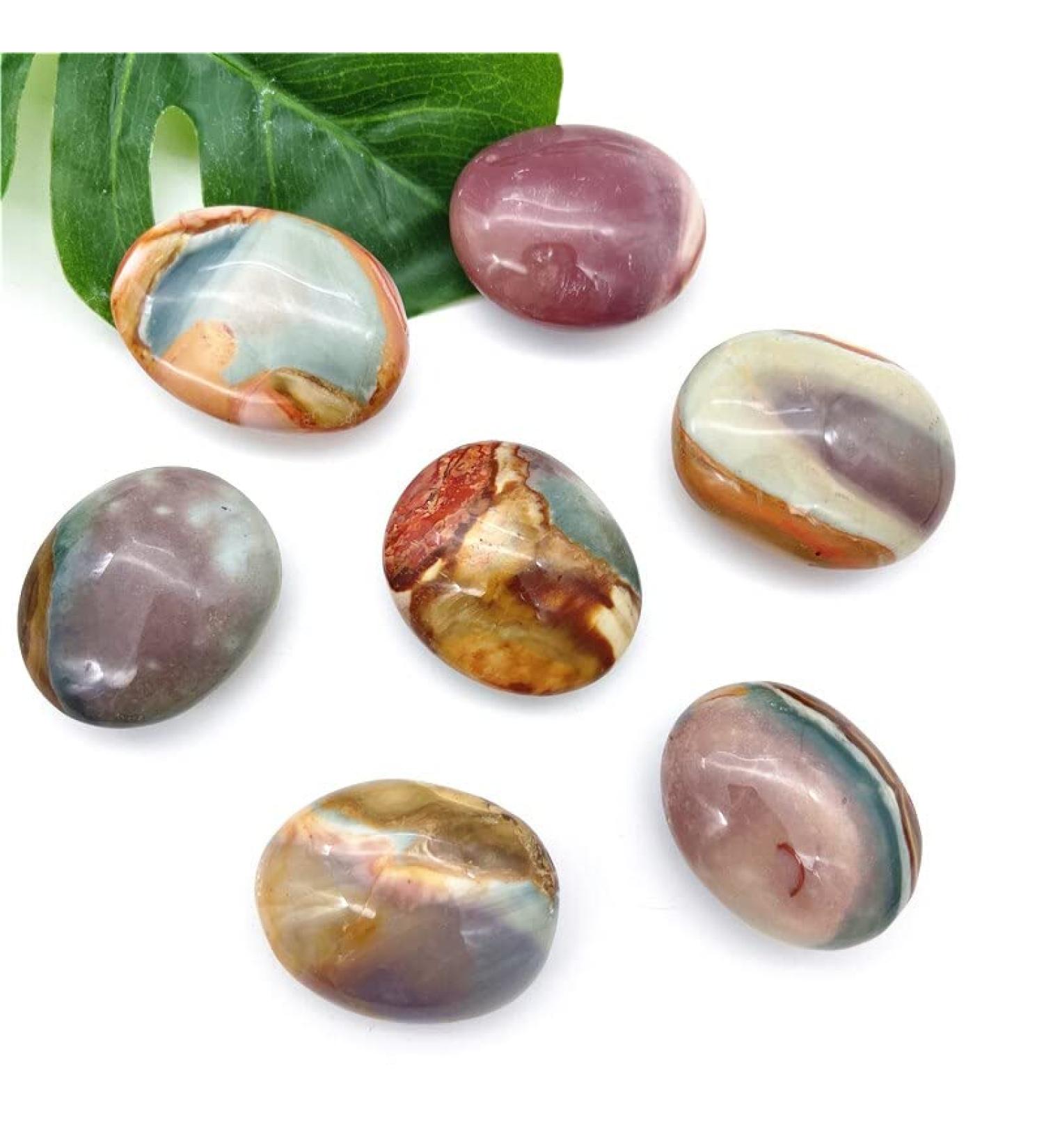 Natural Crystal Rough 1pc Natural Polychrome Jasper Ocean Stone Palmstone Hand Play Stone Polished Decorative Collection Stones and Crystals - Buy Online on GoSupps.com