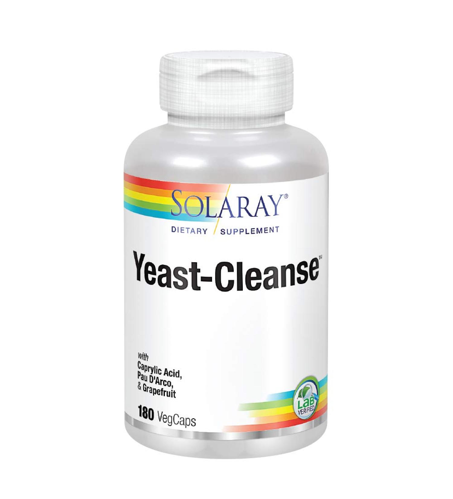 Solaray Yeast-Cleanse 180 VegCaps | Natural Yeast Support & Detox - Buy Online on GoSupps.com
