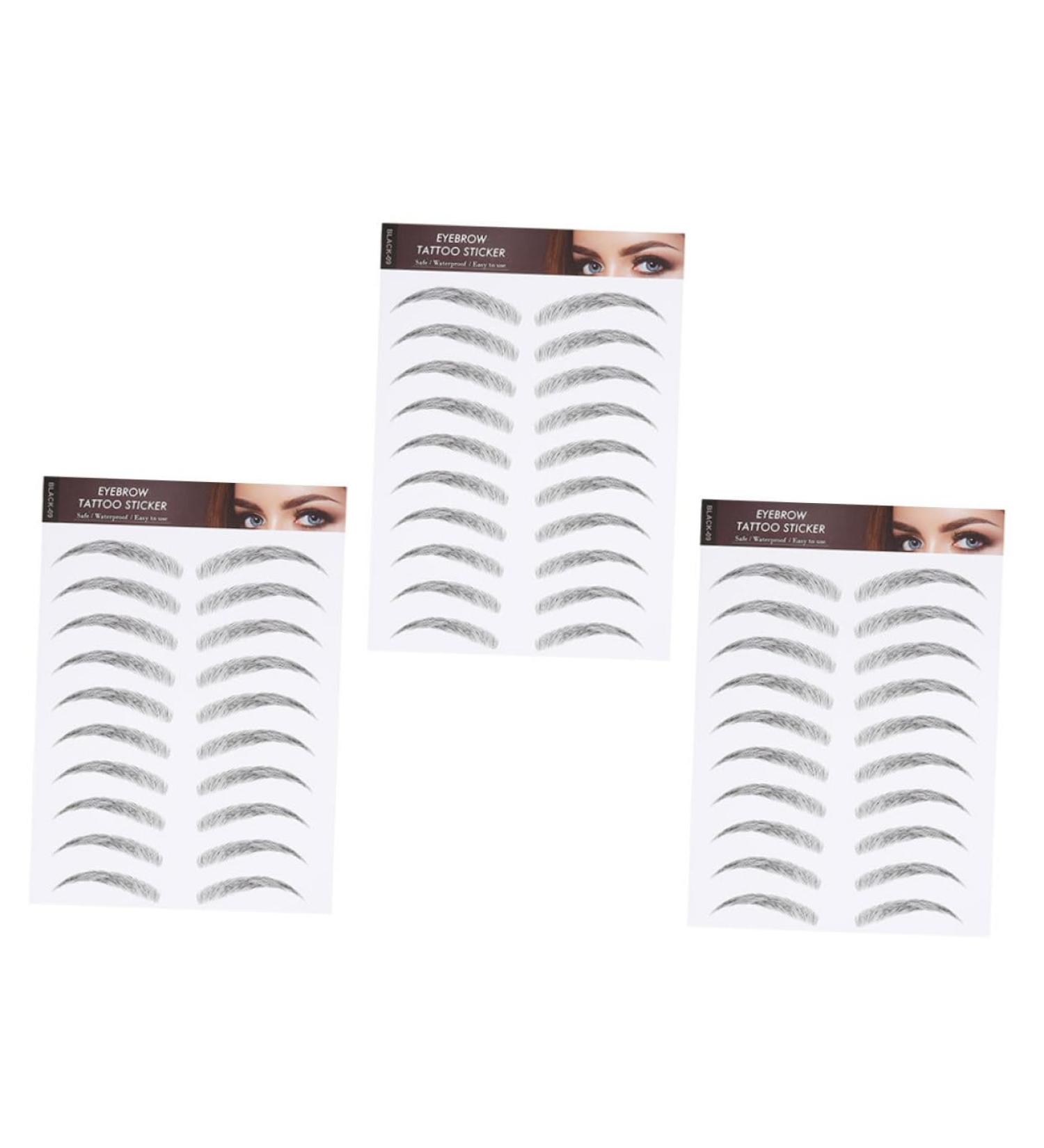 Outanaya 3 Sheets Waterproof Eyebrow Stickers Waterproof Makeup Eyebrow Stickers Caboodle Transfer Stickers 21x15cm Black - Buy Online on GoSupps.com