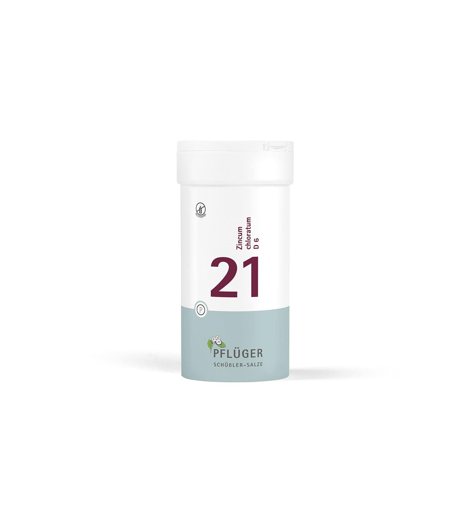 PFL GER Sch ler Salts No. 21 Zincum chloratum D6 - 400 Gluten-Free Tablets for Metabolic Activation - International Shipping Available - Buy Online on GoSupps.com
