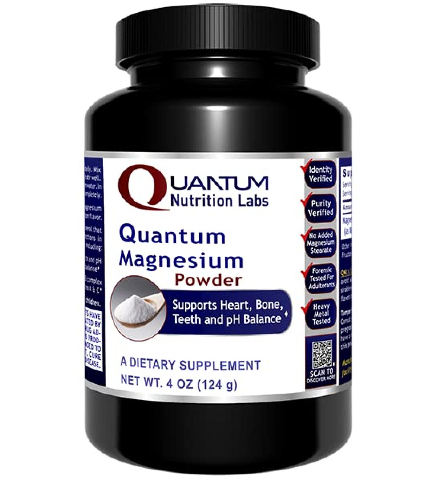 Quantum Magnesium Powder 4 Oz - Natural Supplement for Muscle Health - Buy Online on GoSupps.com