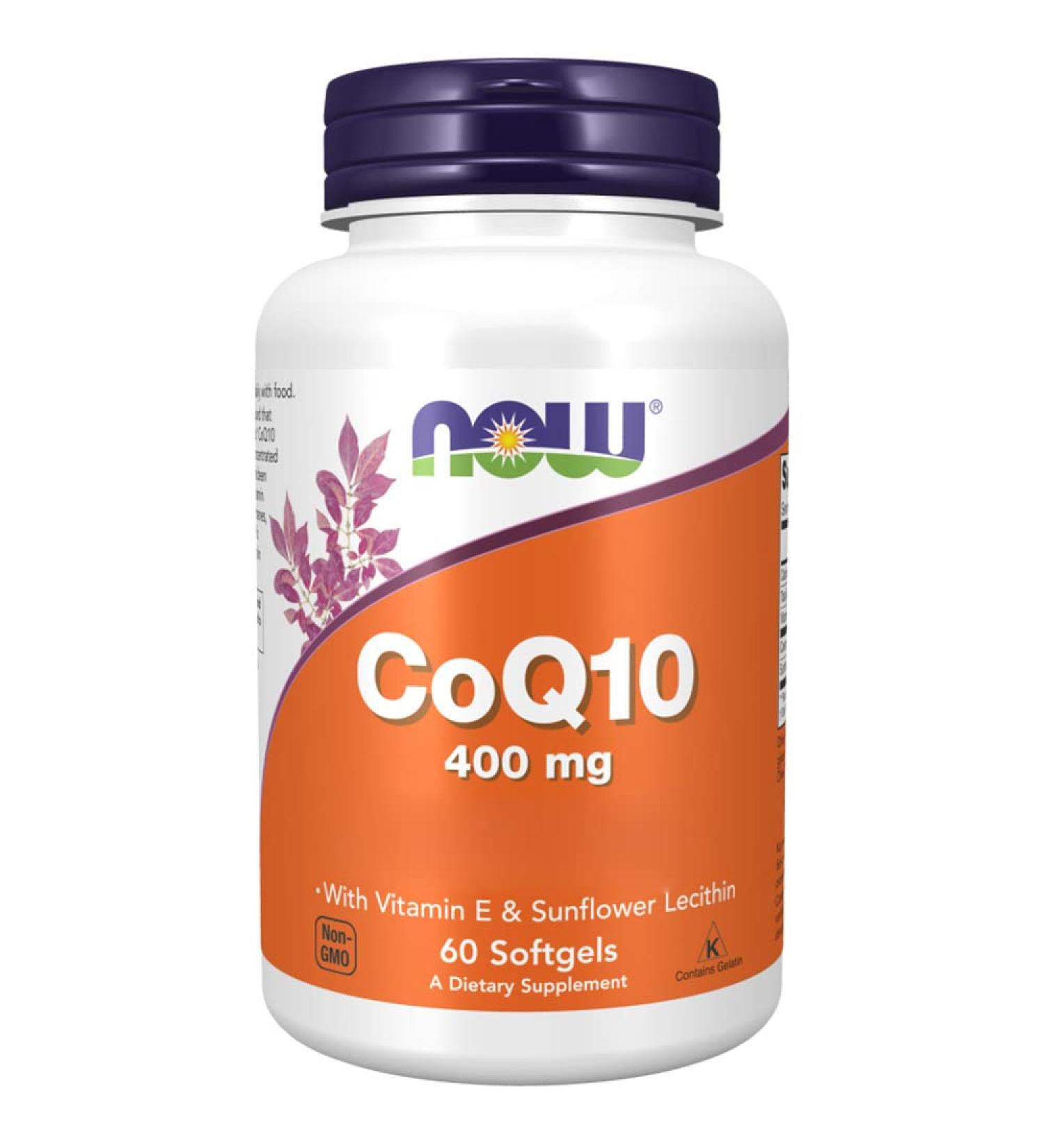 Now Foods CoQ10 400mg - High Dose Coenzyme Q10 Gluten-Free Soy-Free Non-GMO - 60 Soft Capsules - Buy Online on GoSupps.com