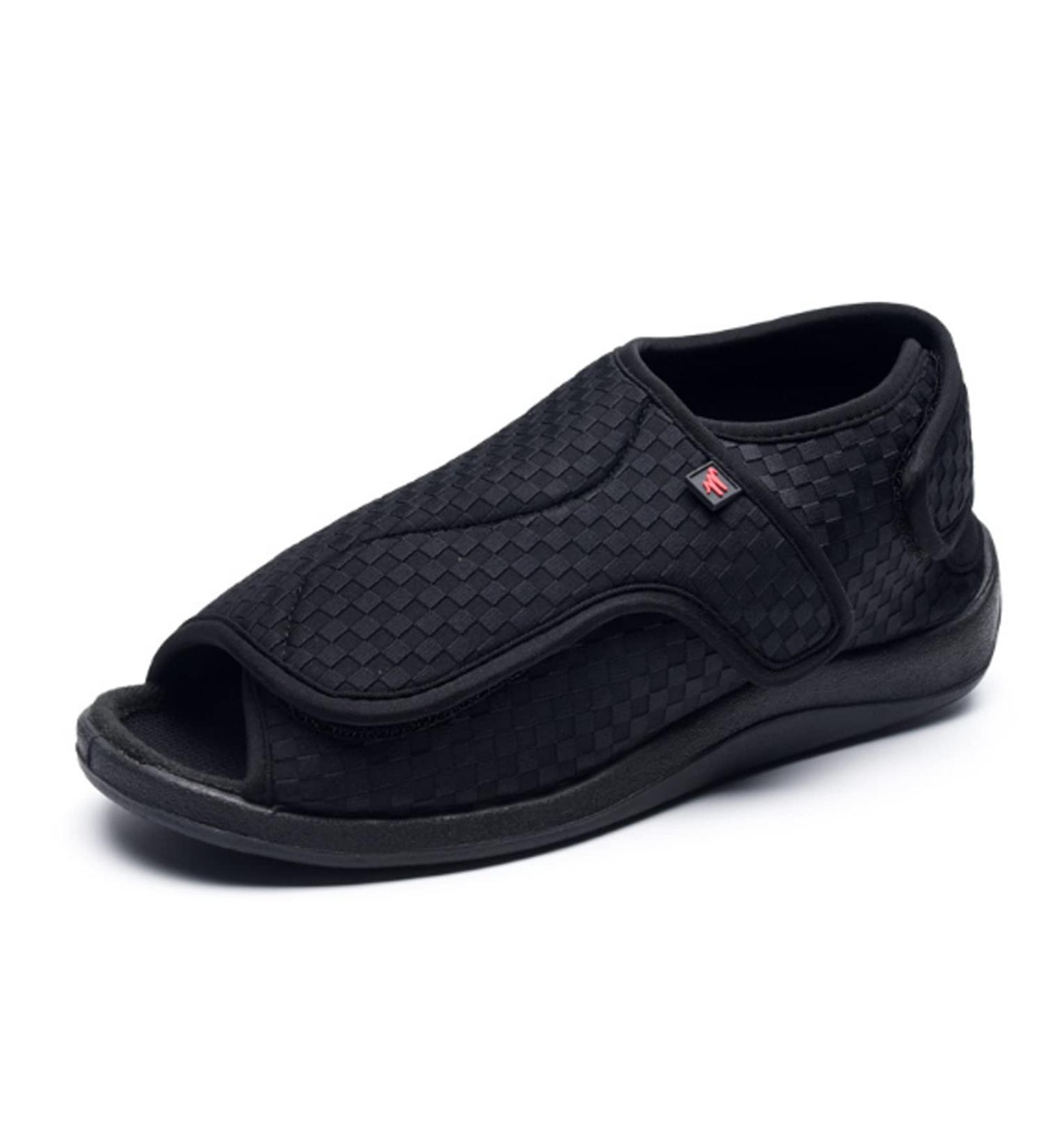 LEEWEE Adjustable Diabetic Slippers | Men's/Women's Arthritis House Shoes | Lightweight Extra Wide Sandals | Non-Slip Black 45 - Buy Online on GoSupps.com