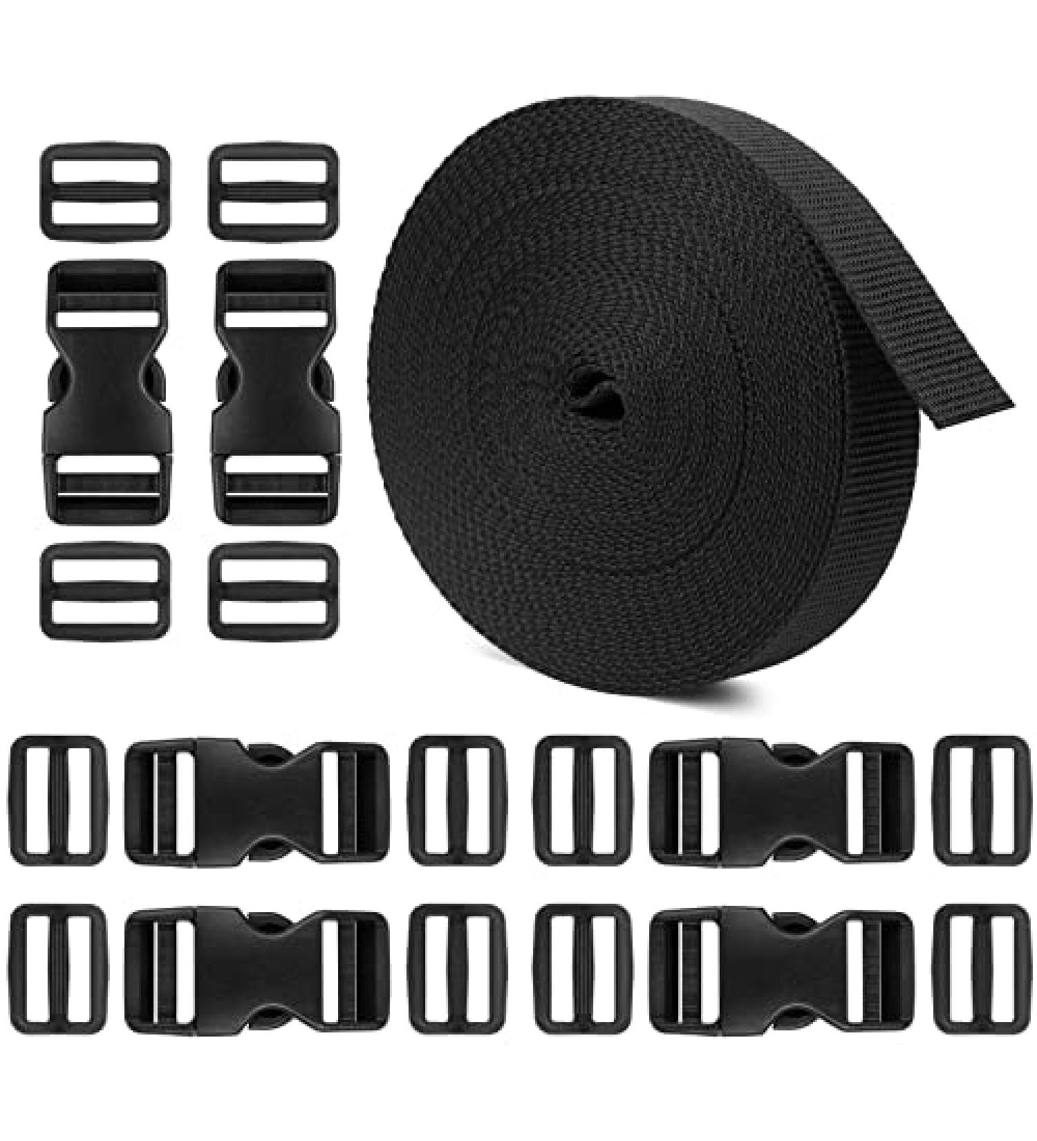1 Polypropylene Webbing Straps Set - 11 Yards, 6 Buckle Straps & 12 Tri-Glide Clips - Buy Online on GoSupps.com
