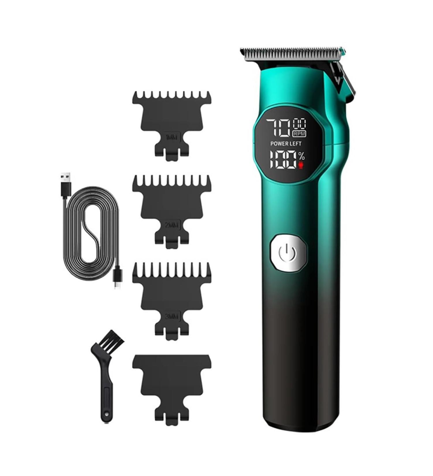 Buy Rechargeable Hair Clippers for Men - Electric Push Shear Hair Trimmer in Gradient Green - International Shipping Available - Buy Online on GoSupps.com