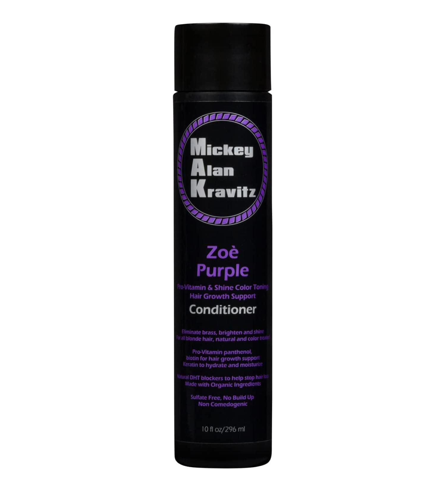 Zoe Purple Pro-Vitamin & Shine Color Toning Conditioner with Biotin Keratin and natural DHT blockers to help stop hair loss for faster hair growth. For all blonde hair Non Comedogenic