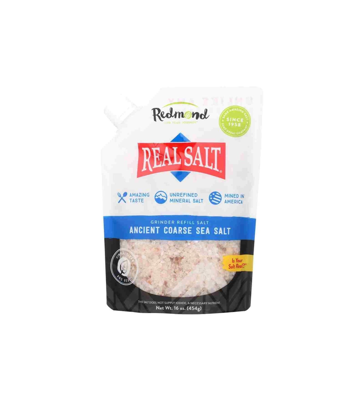 Redmond Real Salt Sea Salt Unrefined Coarse 454 Gram - Buy Online on GoSupps.com