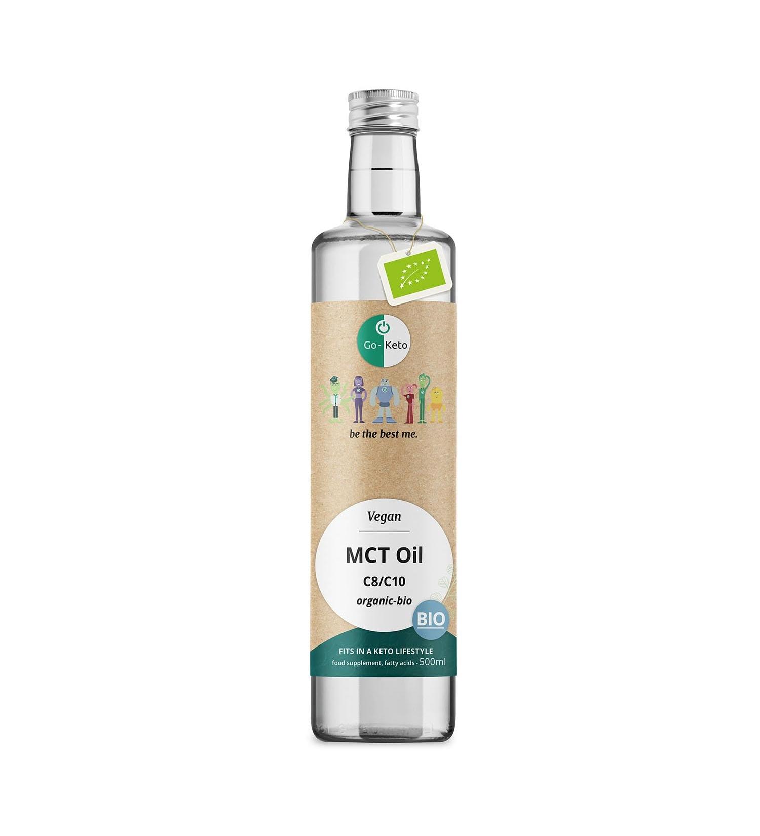 Go-Keto MCT Oil BIO 500ml - Huile MCT C8/C10 de premi re qualit base d'huile de coco BIO dans bouteille en verre parfaite pour un r gime c to id al pour le Bulletproof Coffee huile TCM - Buy Online on GoSupps.com