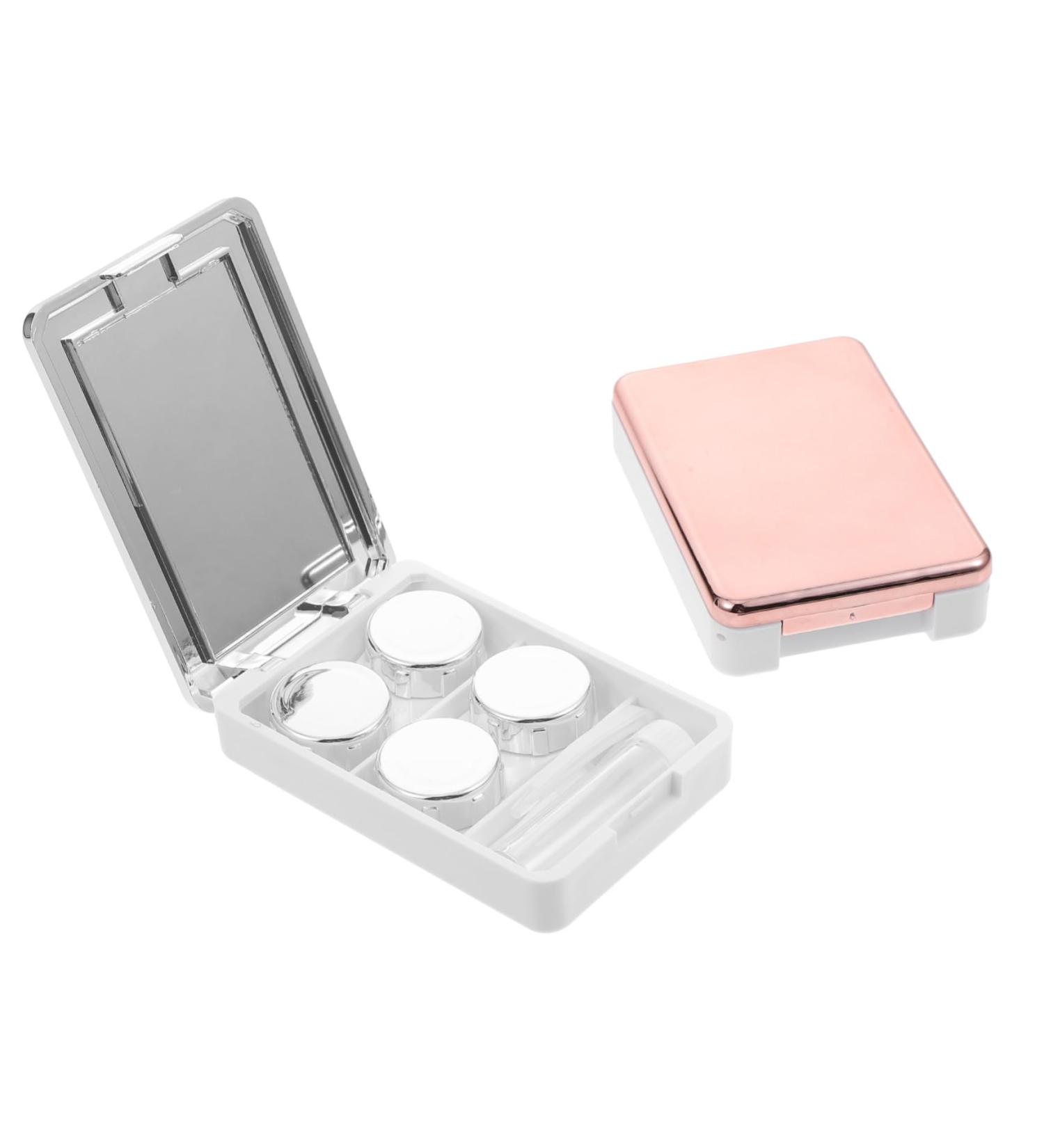 Gatuida 2 Set Mirror Color Contact Lenses Case - Travel-Friendly Eye Cosmetic Container for Household Use - 9x6.1x2.2cm - Buy Online on GoSupps.com