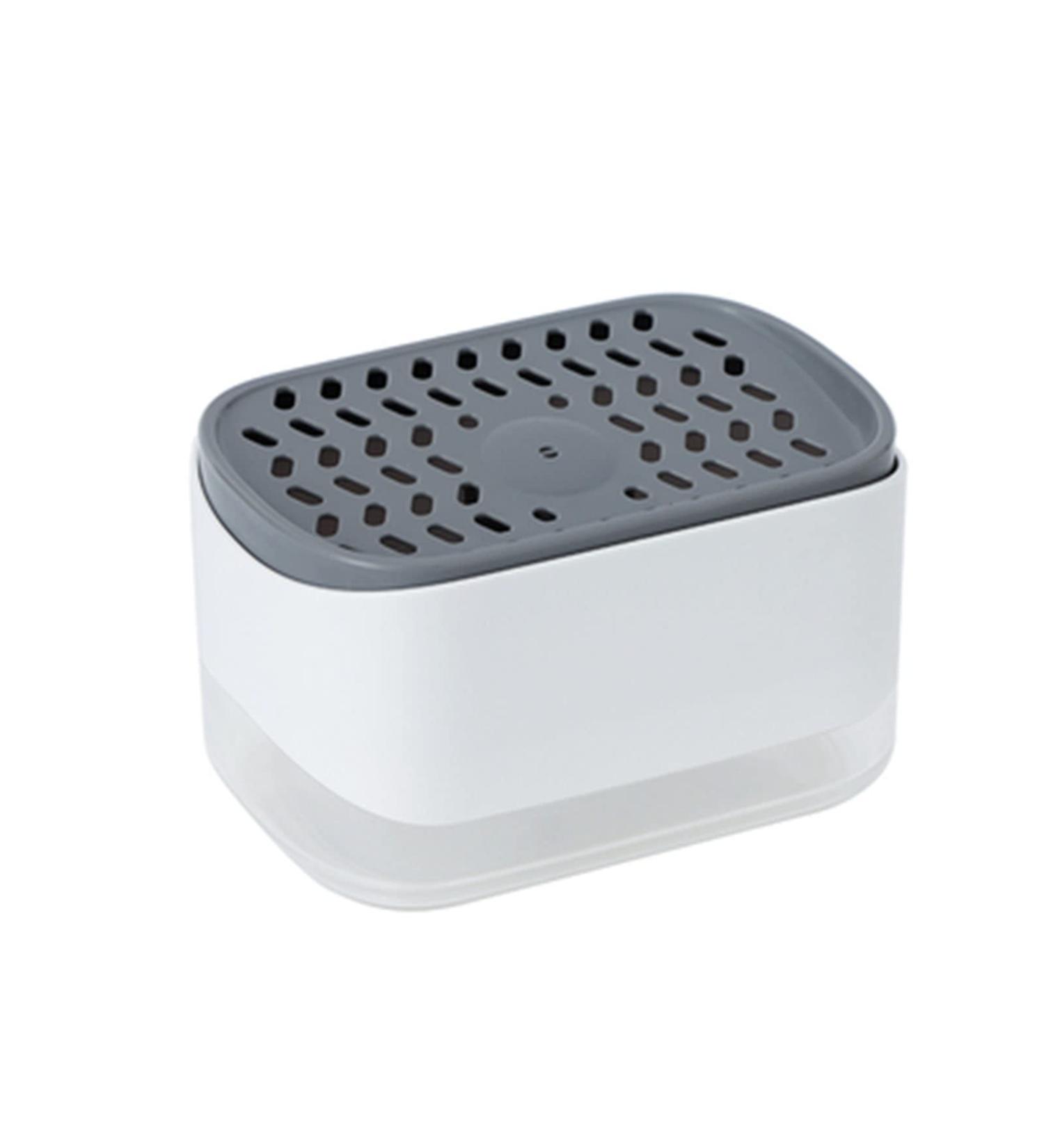 Refillable Simple Soap Detergent Dispenser Sponge Holder Sink Dish Washing 2-in-1 Pump Durable and Easy to Clean for Kitchen MultiUse - Buy Online on GoSupps.com