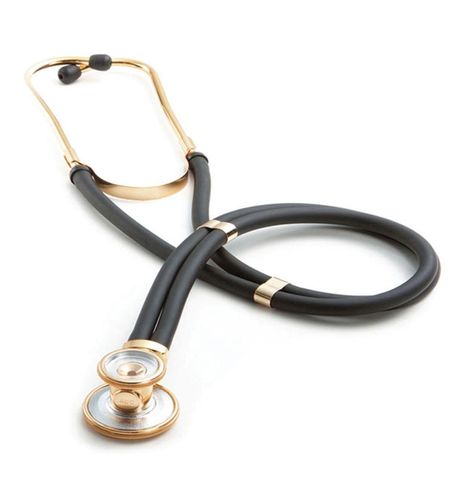 Corporation Adscope 645 Gold Sprague Stethoscope 18K Gold Plated W/Black Tube