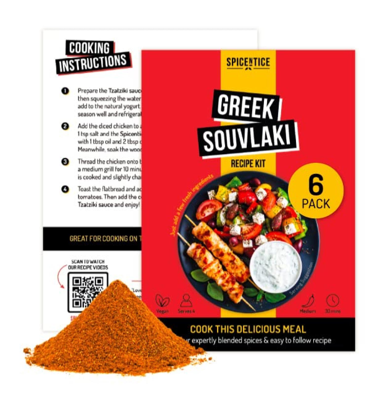 Spicentice Greek Souvlaki Gyros Recipe Kit (Pack of 6) - Buy Online on GoSupps.com