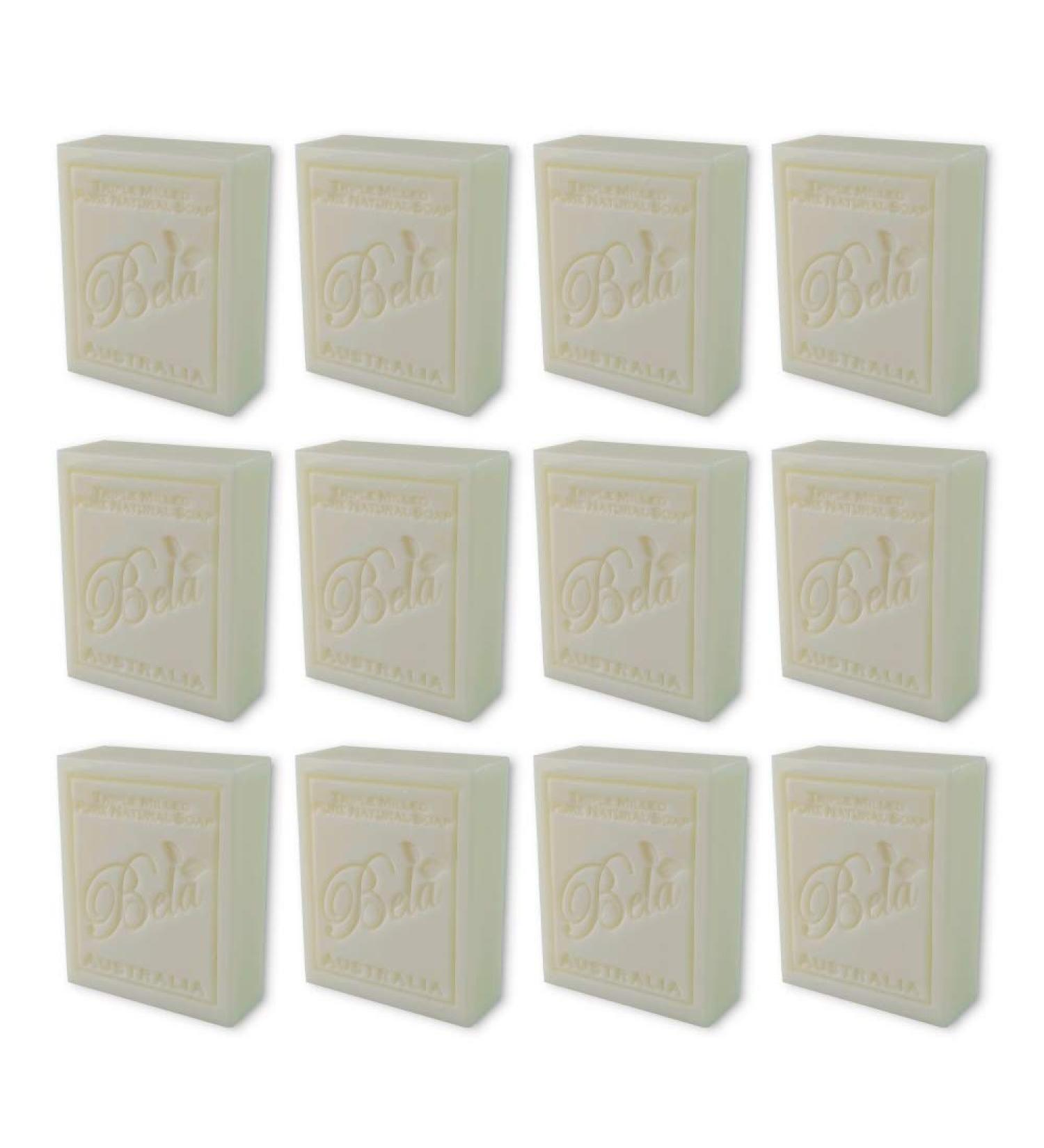 Bela Goats Milk Triple French Milled Soap Bars - 12 Pack, 3.3 oz. each | Moisturizing & Creamy Formula | Natural Ingredients - Buy Online on GoSupps.com