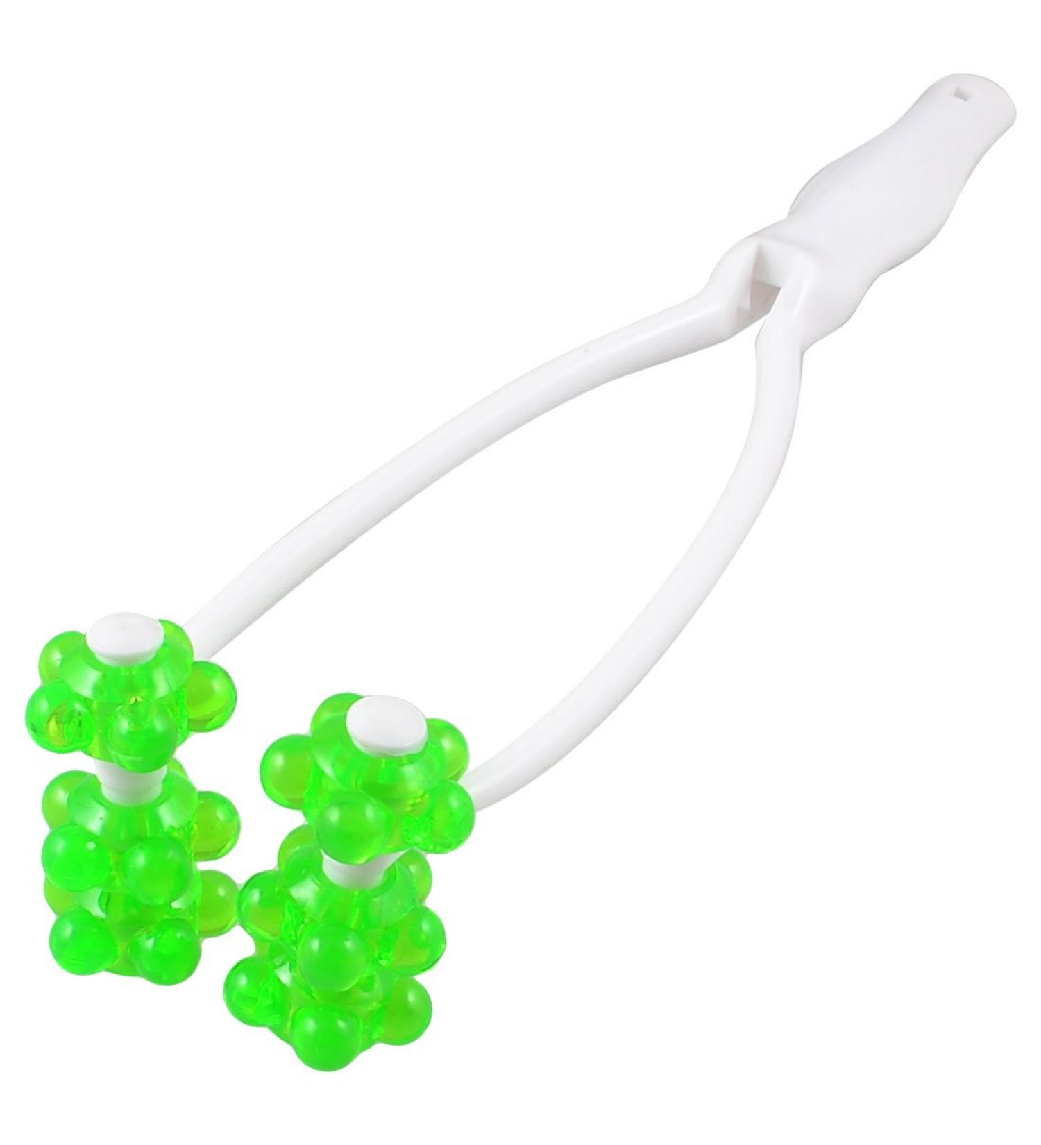 Ruilogod White plastic handle green 6 wheels face older for lady
