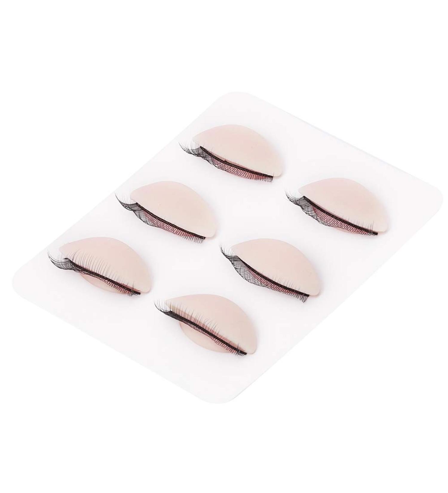 3 Pairs Removable White Eyelids for Eyelash Extension Practice Head - Lifelike Realistic Eyelids - Buy Online on GoSupps.com