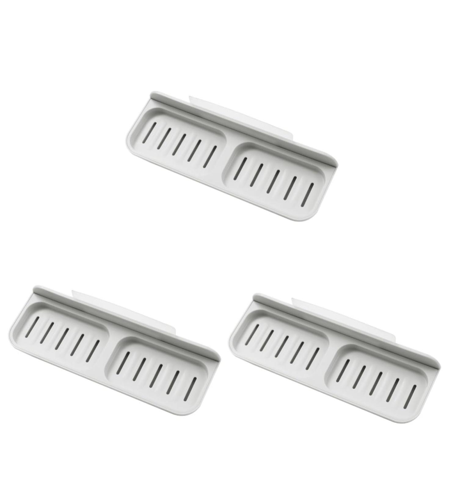 Ciieeo 3pcs 2 Wall-mounted Soap Holder Drain Soap Drainable Soap Rack Soap Dish Holder Shower Soap Dish Bath Soap Holder Sink Sponge Holder Suction Cup Soap Dish Double Row White Soap Box - Buy Online on GoSupps.com
