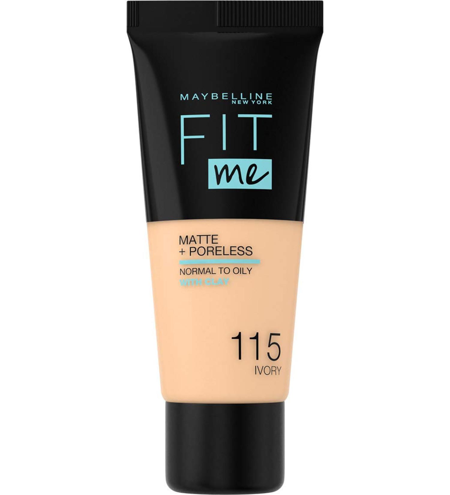 Maybelline Fit Me Matte & Poreless Foundation 115 Ivory - 30ml | Best for Normal to Oily Skin - International Shipping Available - Buy Online on GoSupps.com