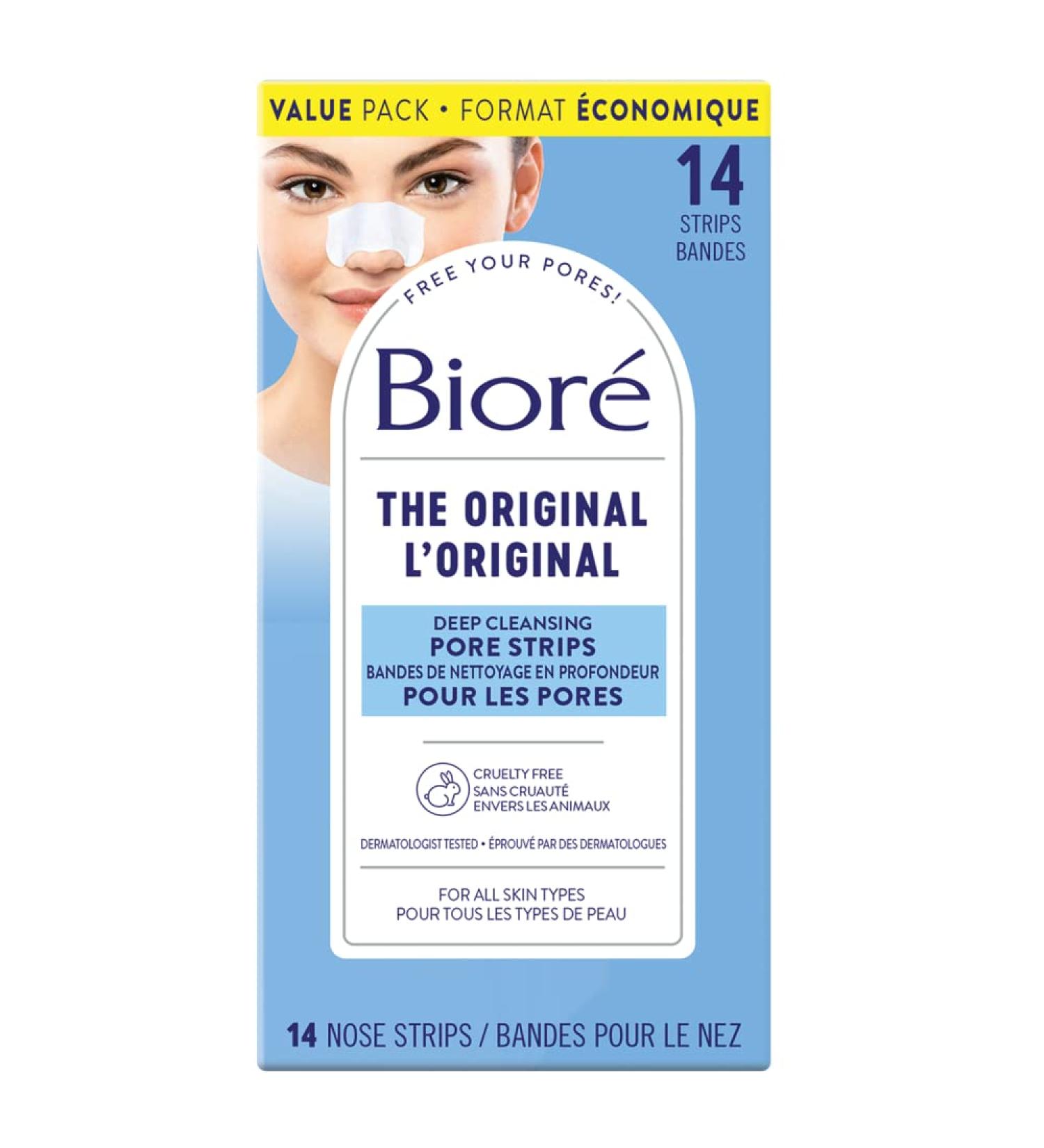 Bior Deep Cleansing Pore Strips Value Pack for Instant Pore Unclogging and Blackhead Removal (14 Count) 14 count (Pack of 1) Value Pack Strips - Buy Online on GoSupps.com