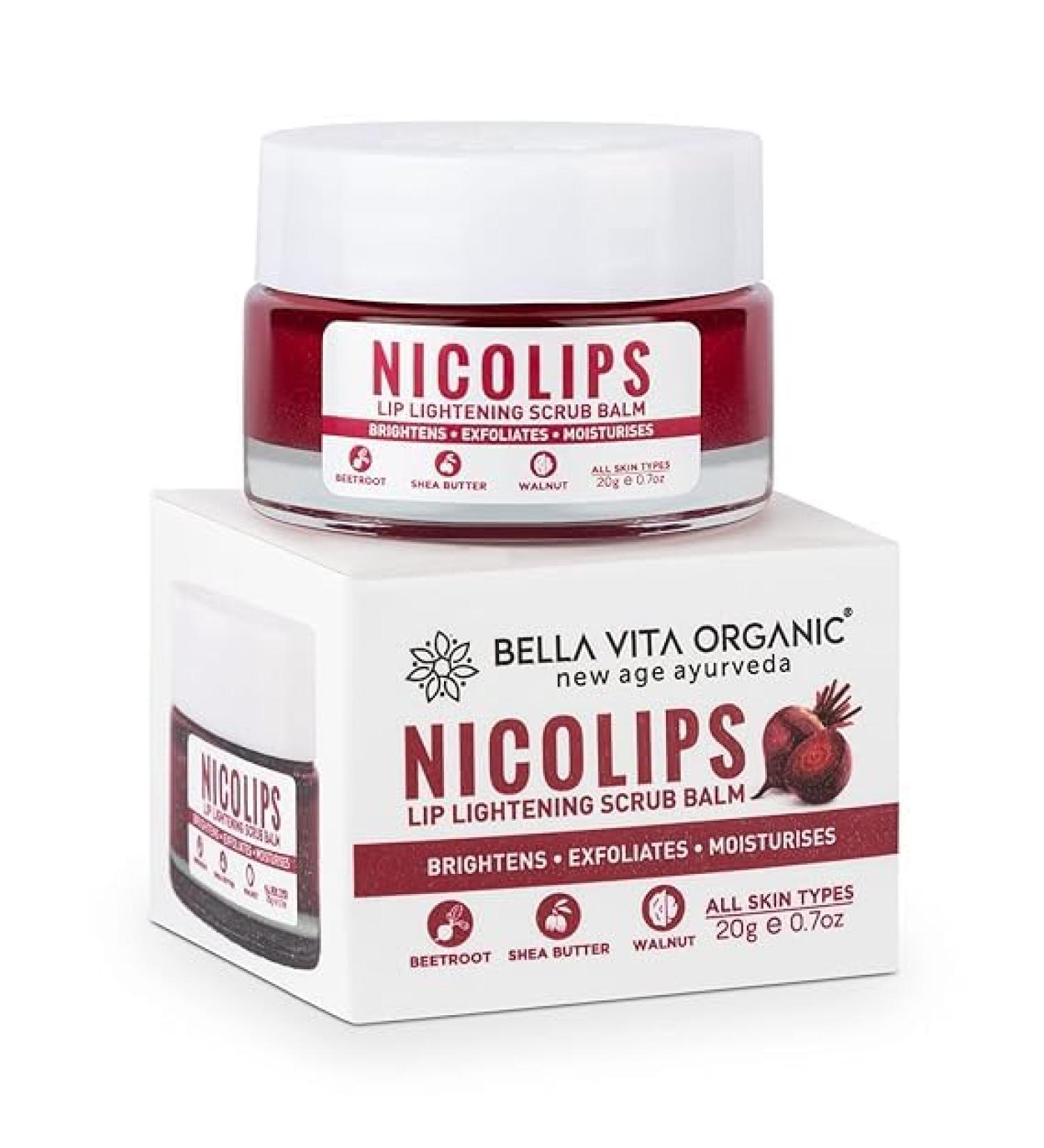 Brightening Lip Scrub Balm for Men & Women - Hydrate Dry Chapped Lips & Remove Lipstick Stains | 20g - Buy Online on GoSupps.com