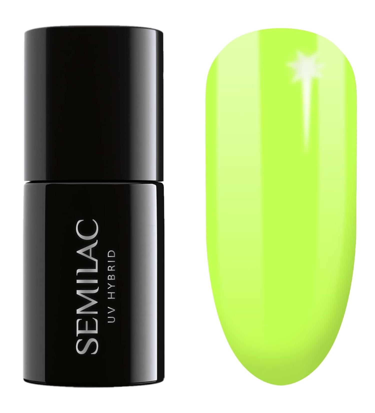 SEMILAC 440 Energetic Lime Nail UV Gel Polish | Long Lasting and Easy to Apply | Soak off UV/Led | Perfect for Home and Professional Manicure and Pedicure 7 ml - Buy Online on GoSupps.com