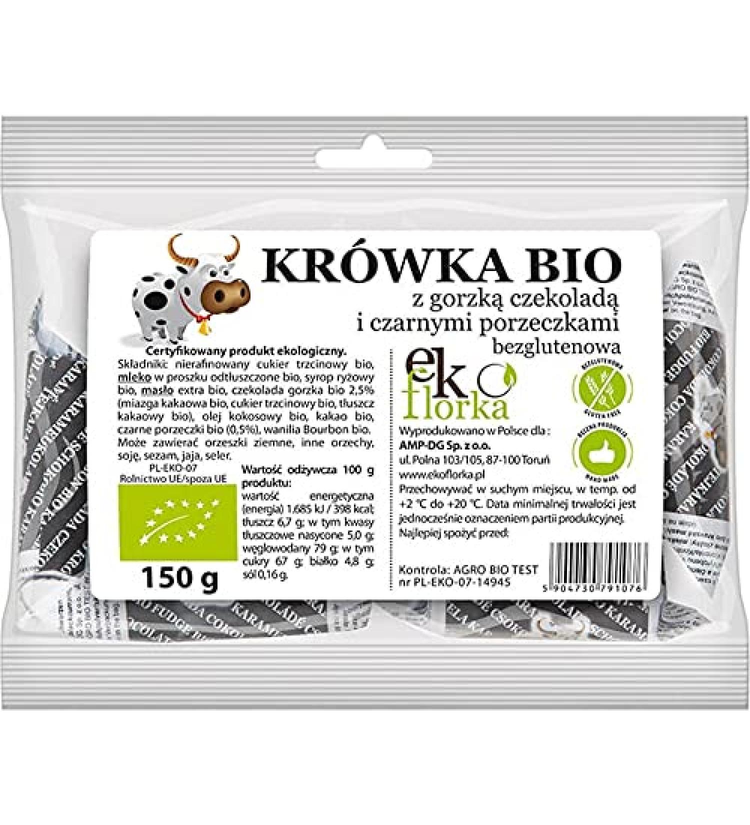 Fudge with bitter chocolate and blackcurrant ORGANIC 150g - EKOFLORKA