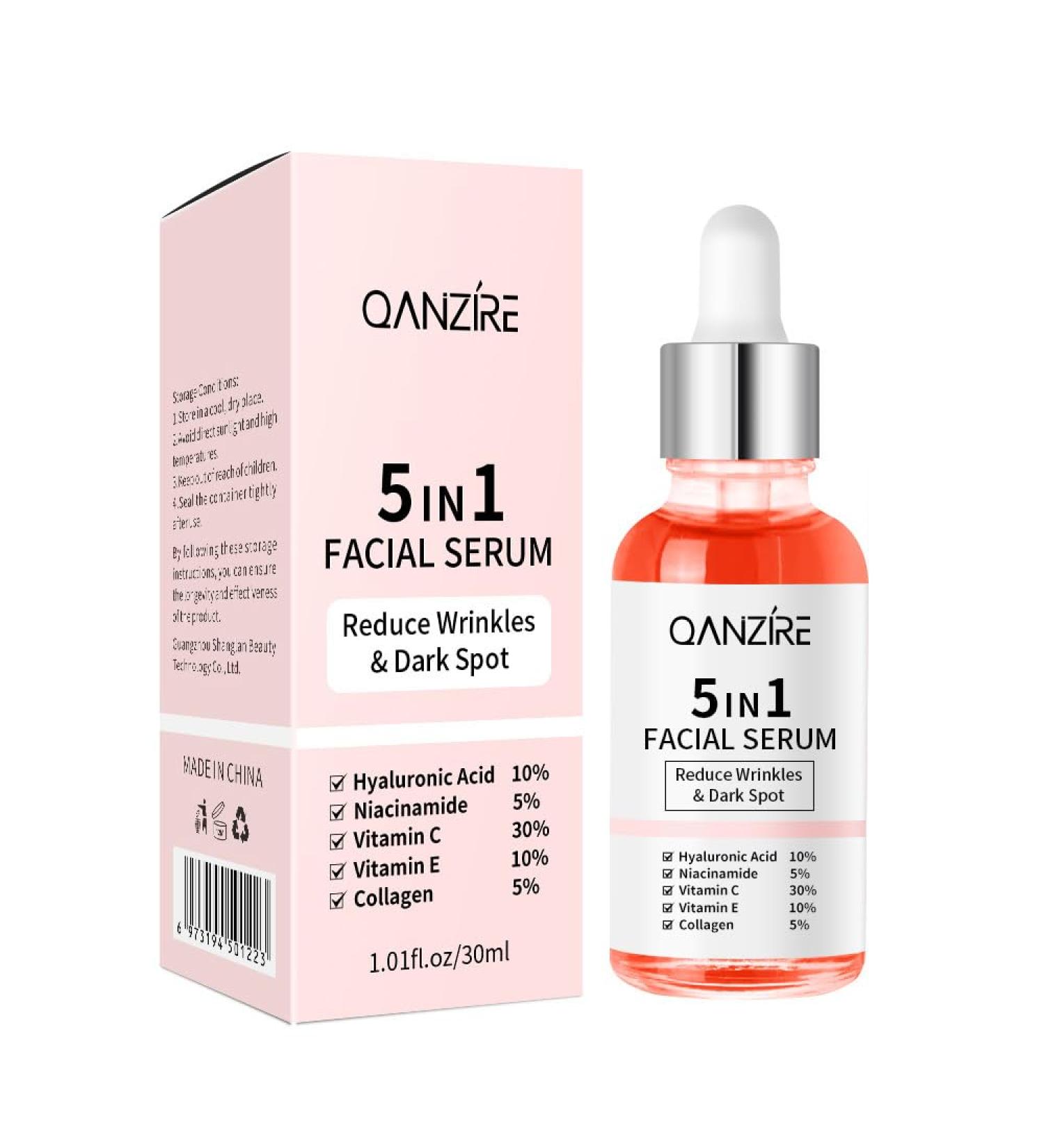 Premium 5-in-1 Vitamin C Facial Serum Skin Brightening and Nourishing Formula for Daily Skincare - Buy Online on GoSupps.com