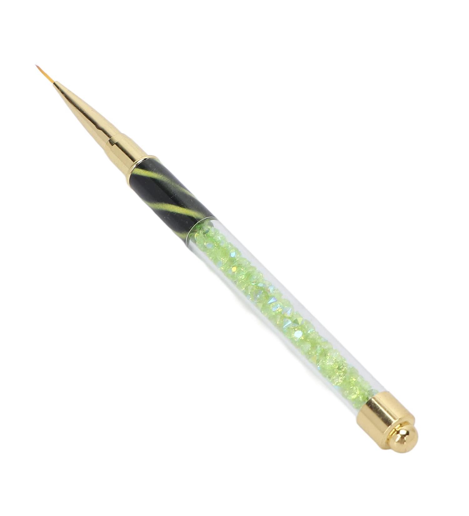 DIY Nail Art: Manicure Liner Pen with Cover Nail Rhinestone Picker and Dotting Pen for Nail Art Decoration (Green stripes (long pull cord)) - Buy Online on GoSupps.com
