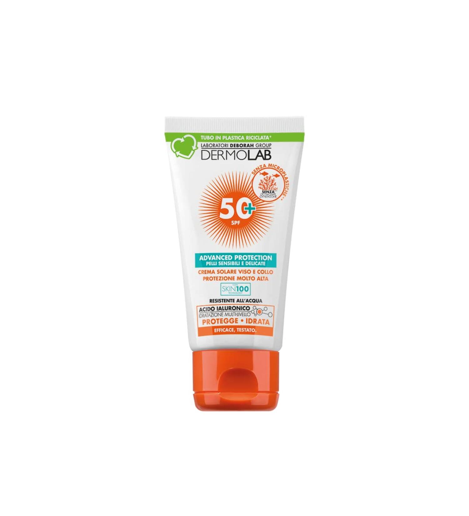 Dermolab - Face and Neck Sun Cream - Very High Protection SPF 50+ Waterproof - 50ml - Buy Online on GoSupps.com