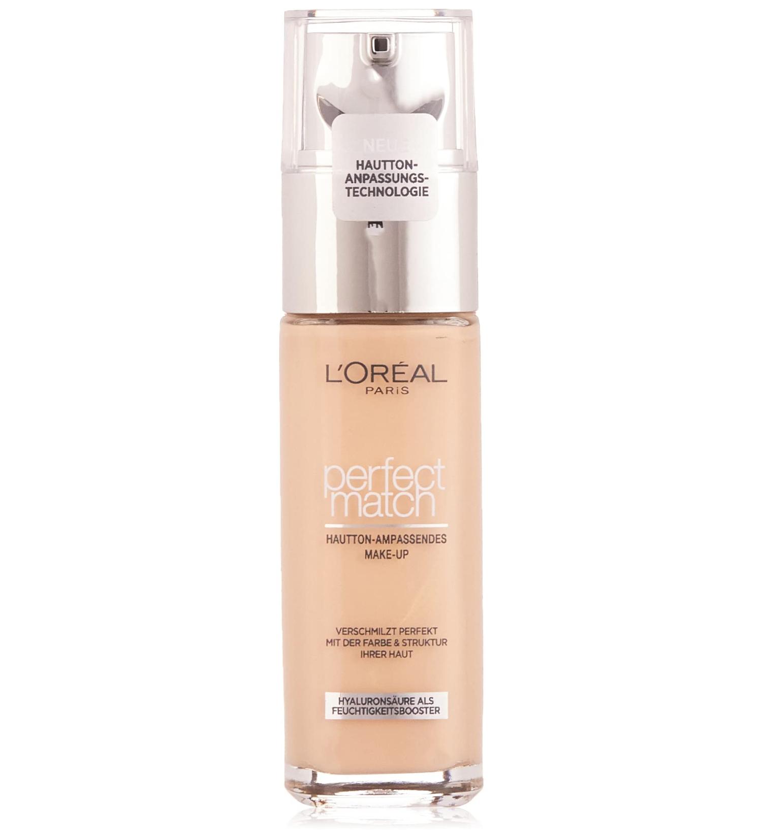 L'Or al Paris Perfect Match Liquid Foundation with Hyaluronic Acid & Aloe Vera #1.D/1.W Golden Ivory 30ml - Buy Online on GoSupps.com