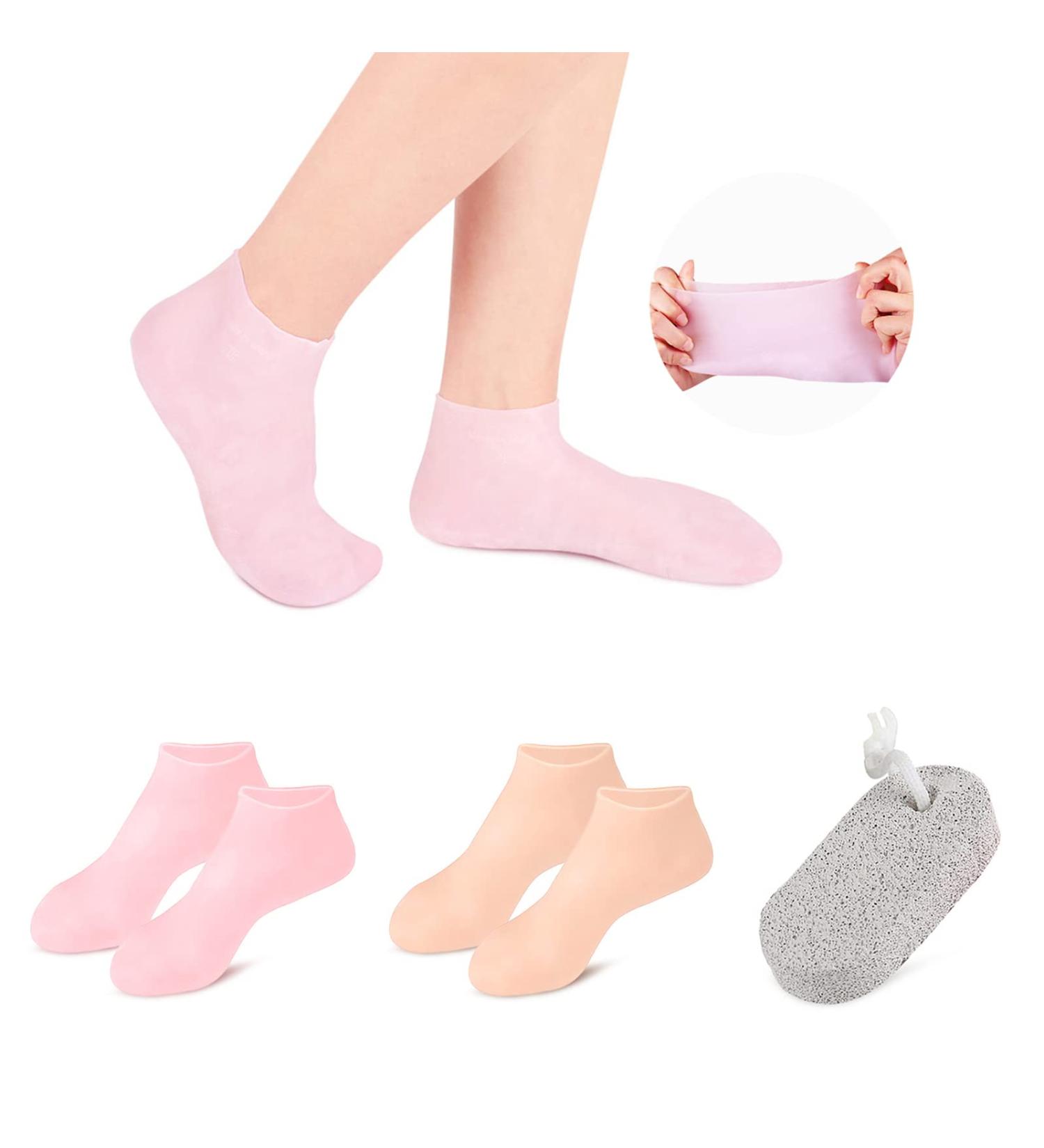 Moisturizing Gel Socks for Dry Cracked Feet | KVMDAZ Soft Spa Socks - International Shipping Available - Buy Online on GoSupps.com
