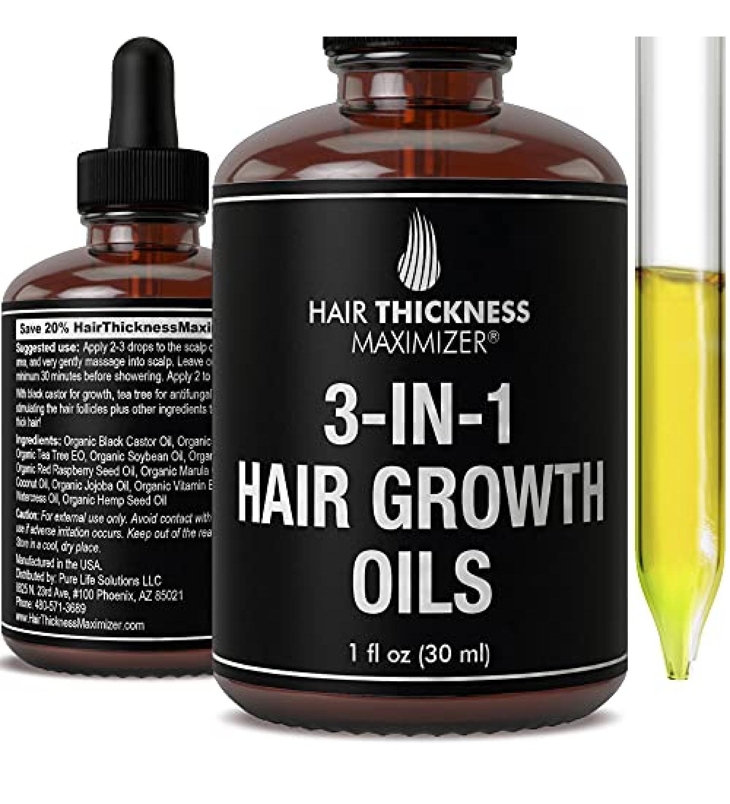 Black Castor Oil + Tea Tree + Argan Oil Hair Growth Serum - 1oz - Vegan Scalp Treatment for Hair Thickening, Moisturizing, and Hair Loss - For Women and Men with Dry, Frizzy, Weak Hair - Buy Online on GoSupps.com