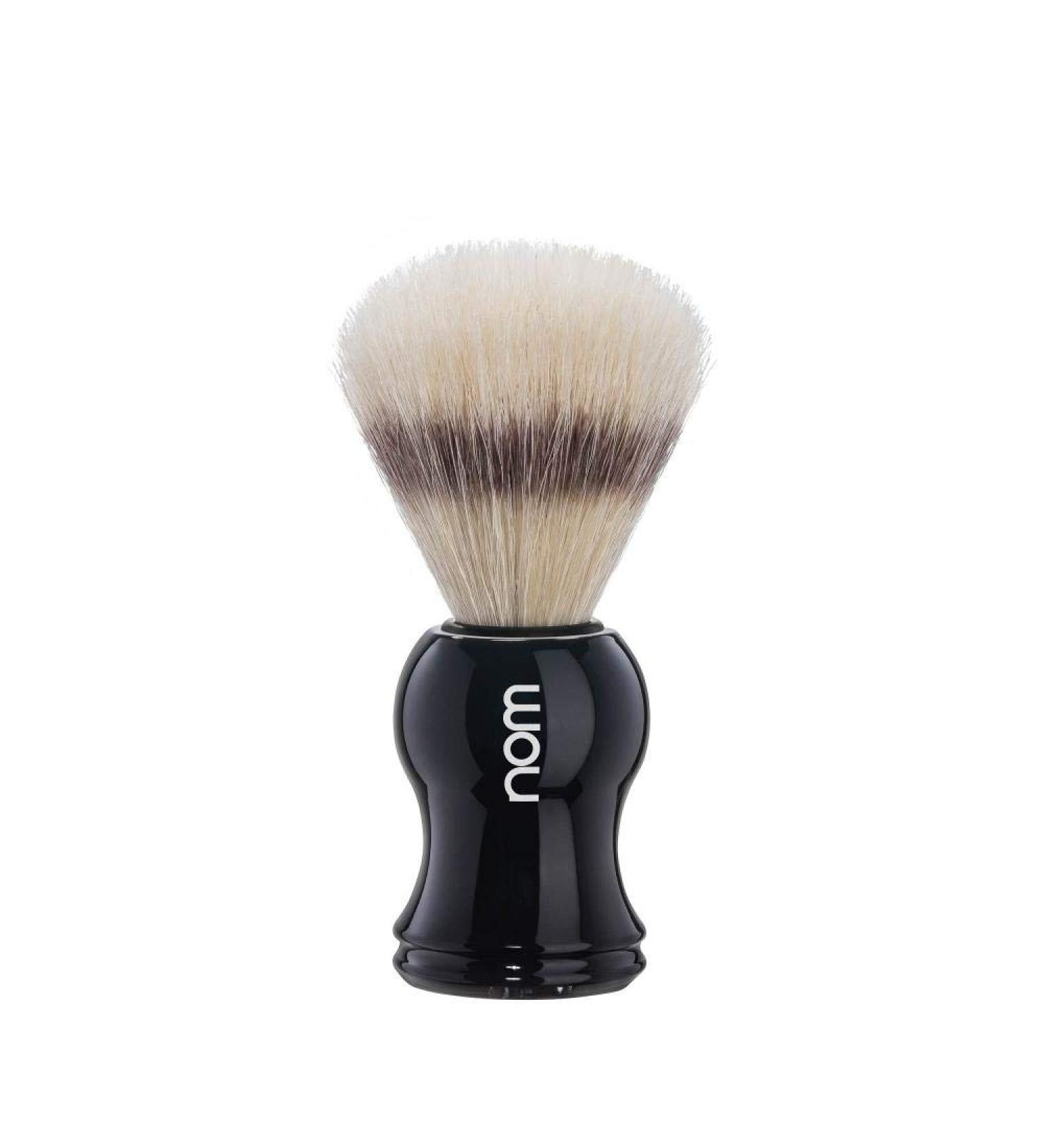 nom - Shaving brush - GUSTAV series - Pure bristle - Black plastic
