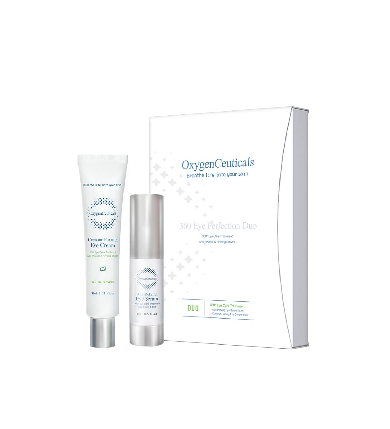 OxygenCeuticals 360 Eye Perfection Duo Advanced Anti-Aging Eye Treatment Set Visibly Reduce Dark Circles Puffiness Wrinkles Fine Lines & Crow's Feet for Women & Men - Buy Online on GoSupps.com