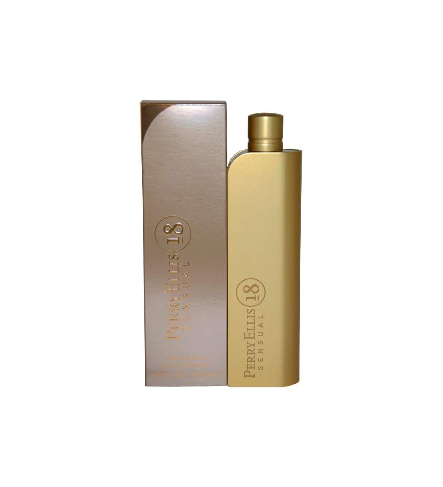 Perry Ellis 18 Sensual for Women Eau De Parfume Spray 3.4 Ounces Clear Floral Raspberry Vanilla 3.4 Fl Oz (Pack of 1)