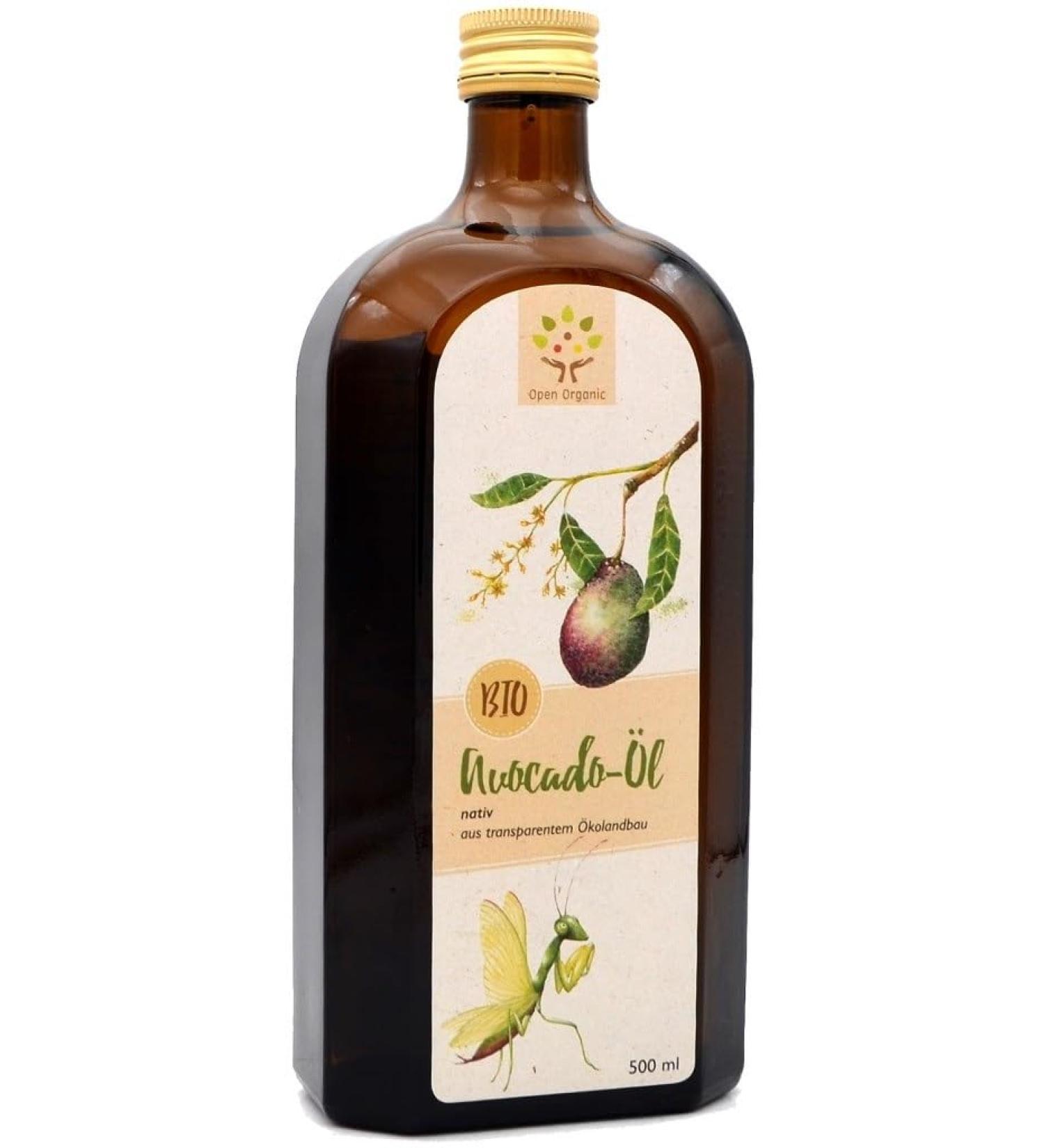 Organic avocado oil 500ml virgin cold-pressed from small-scale organic farming