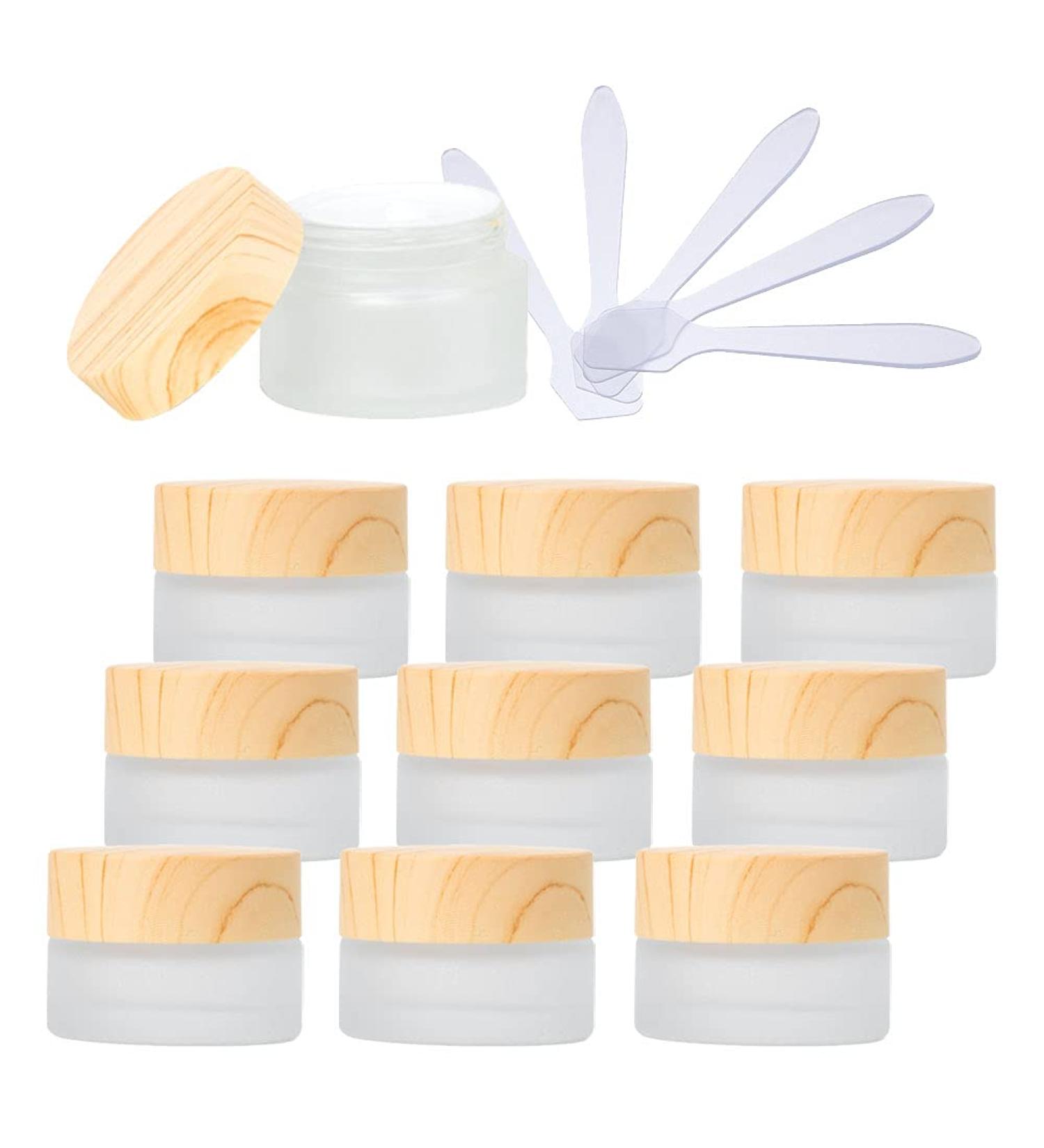 Zeoabsy 12-Pack Empty 5ml Matte Transparent Glass Cream Cans with Screw Lid - Ideal for Gels & Creams Perfect for Cosmetics - Buy Online on GoSupps.com
