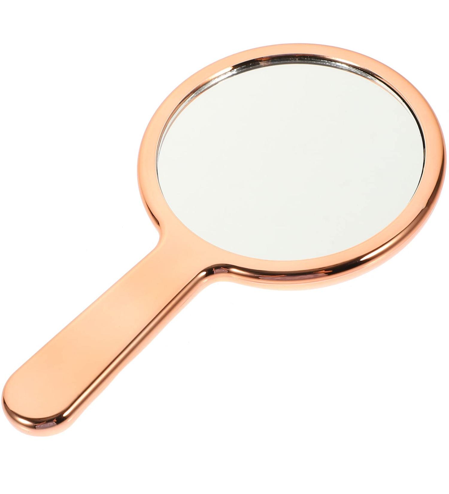 Minkissy Compact Round Hand Mirror with Handle | Makeup Mirror for Women and Girls - Buy Online on GoSupps.com