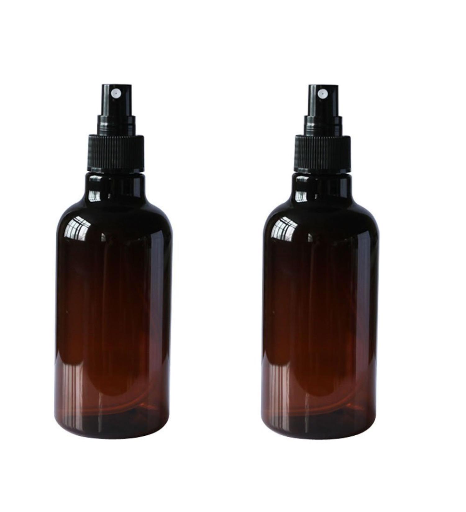 Refillable Empty Plastic Spray Perfume Bottle Set - 2x250ml Leak-Proof Travel Containers for Cosmetics - Portable Makeup Accessories in Brown - Buy Online on GoSupps.com