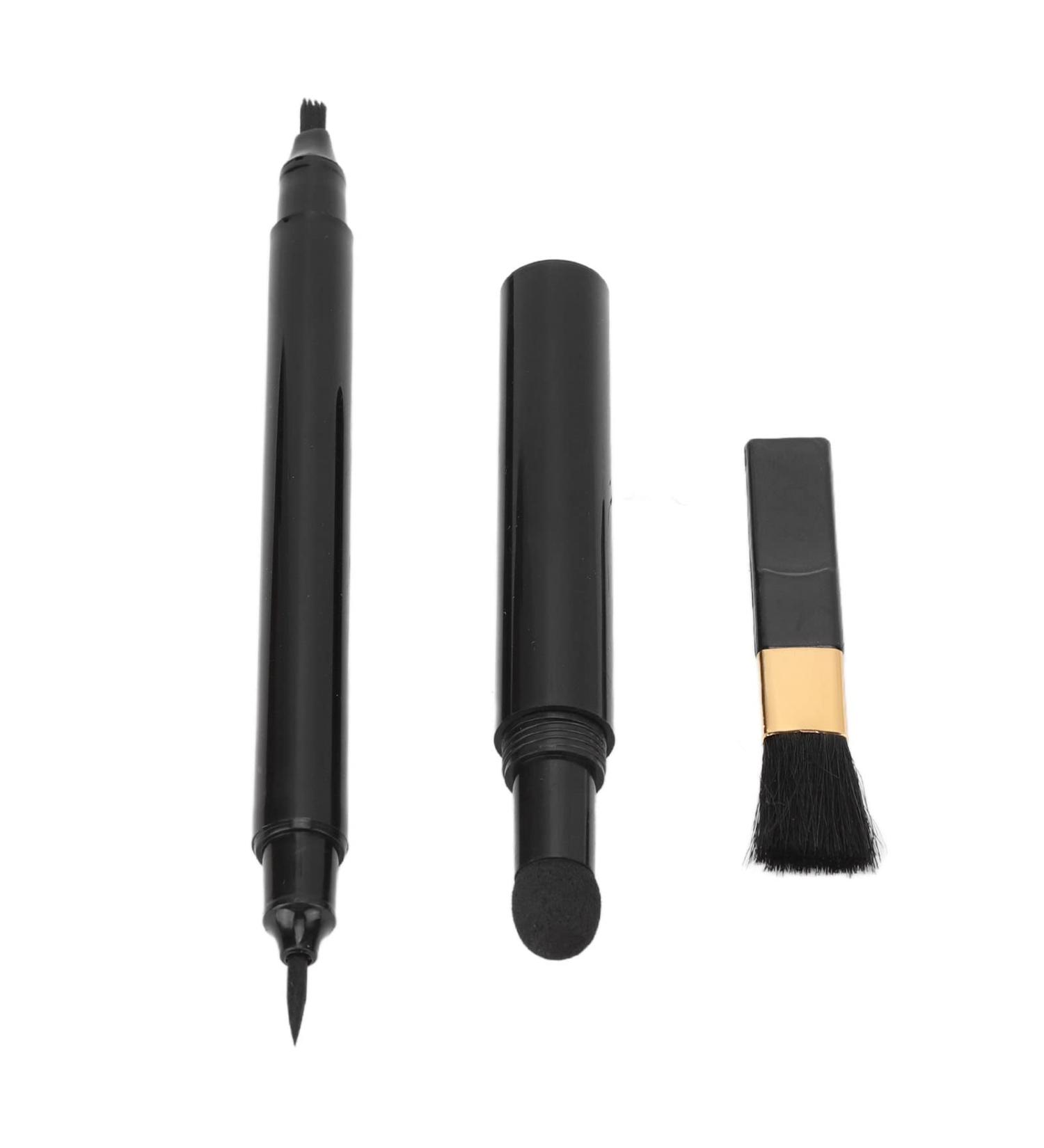 Pongnas 3 Pieces Beard Pencil Filler Dual Head 4 Tips Beard Pencil Waterproof Long Lasting Beard Shaping Pen for Mustache Black - Buy Online on GoSupps.com