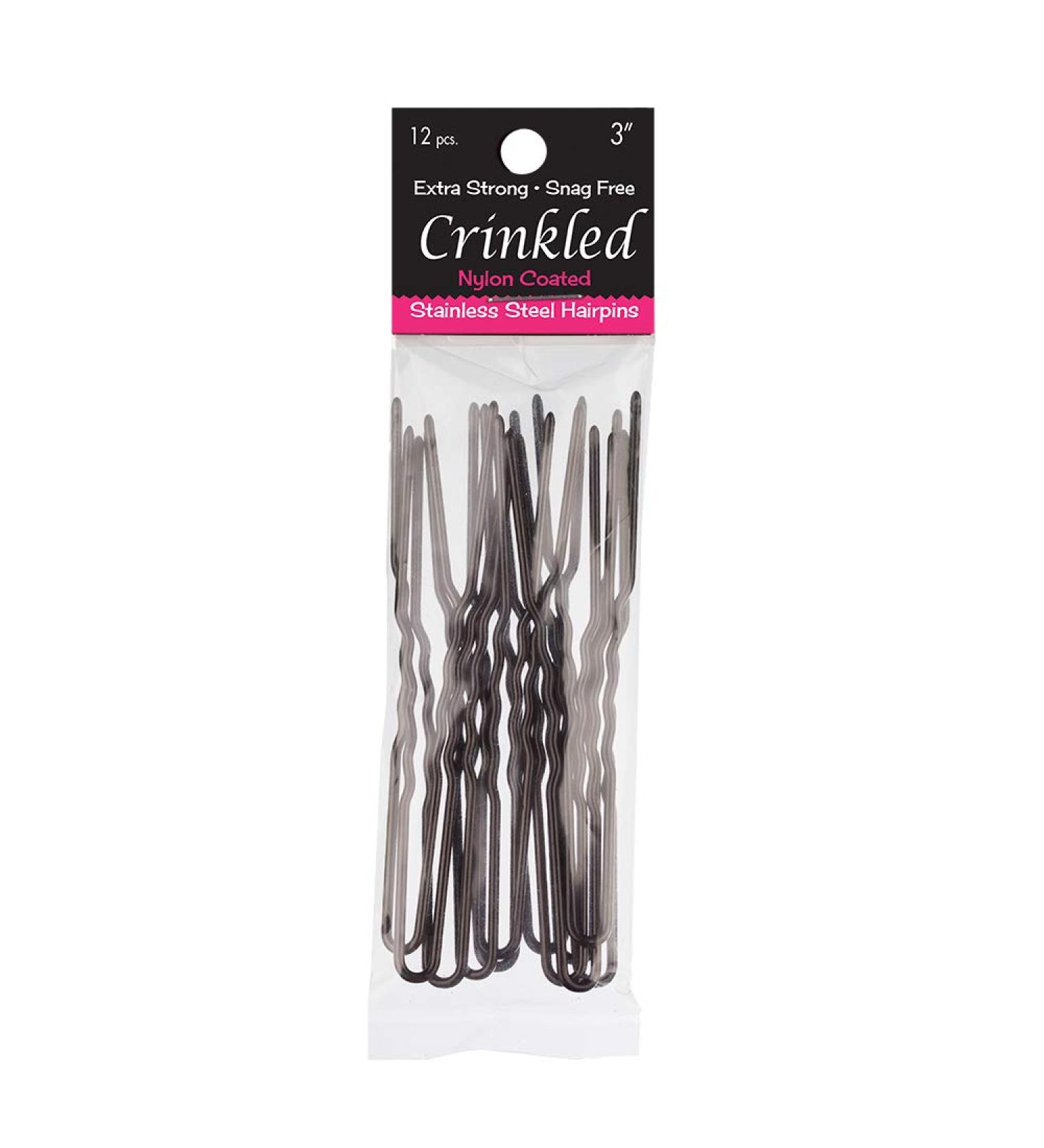 Marilyn Faye U-Shaped Crinkled Hair Pins 3 inch Black - Set of 12 - Buy Online on GoSupps.com