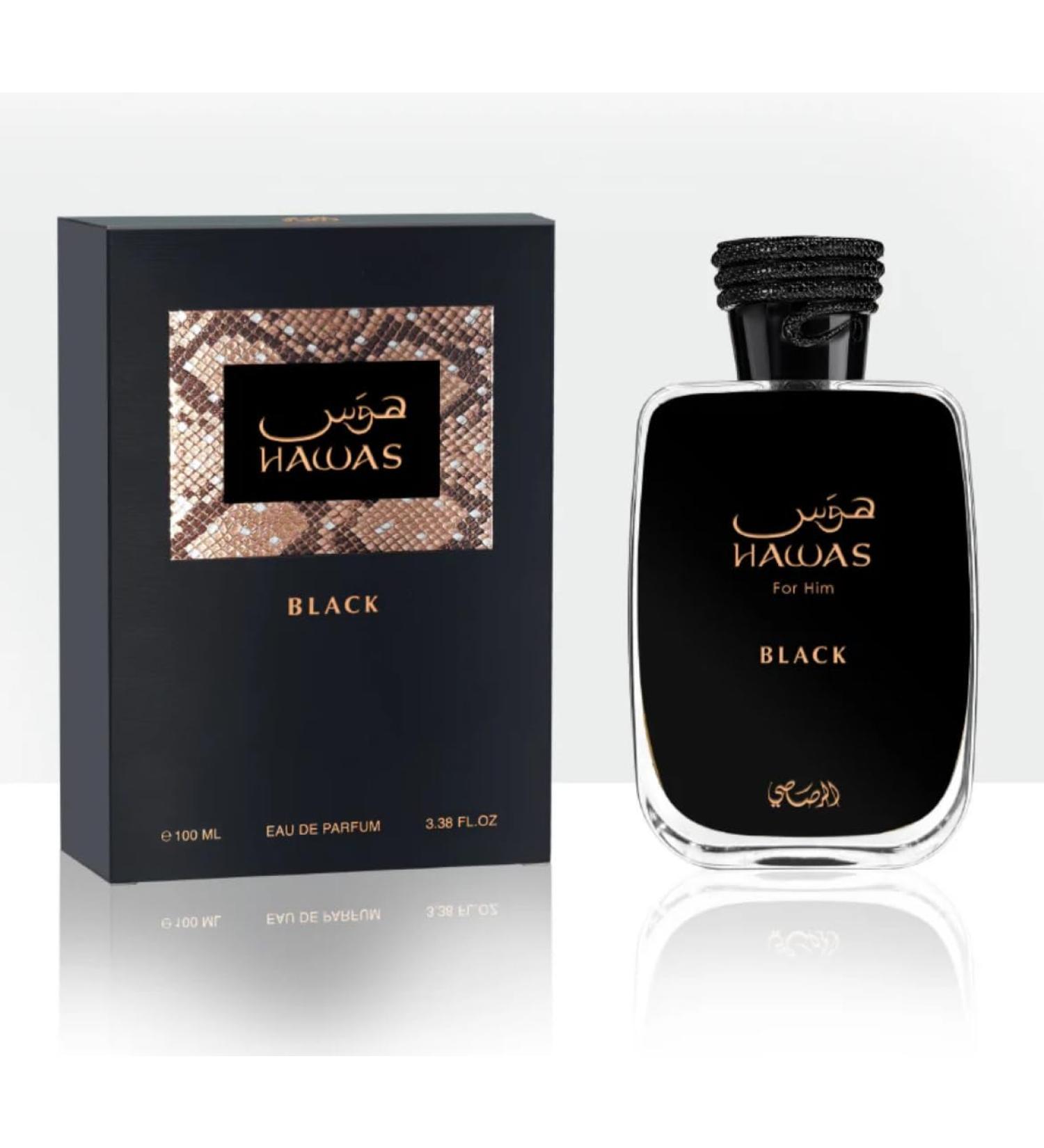 Hawas Black for Men Eau de Parfum Spray 3.33 Ounce Citrus