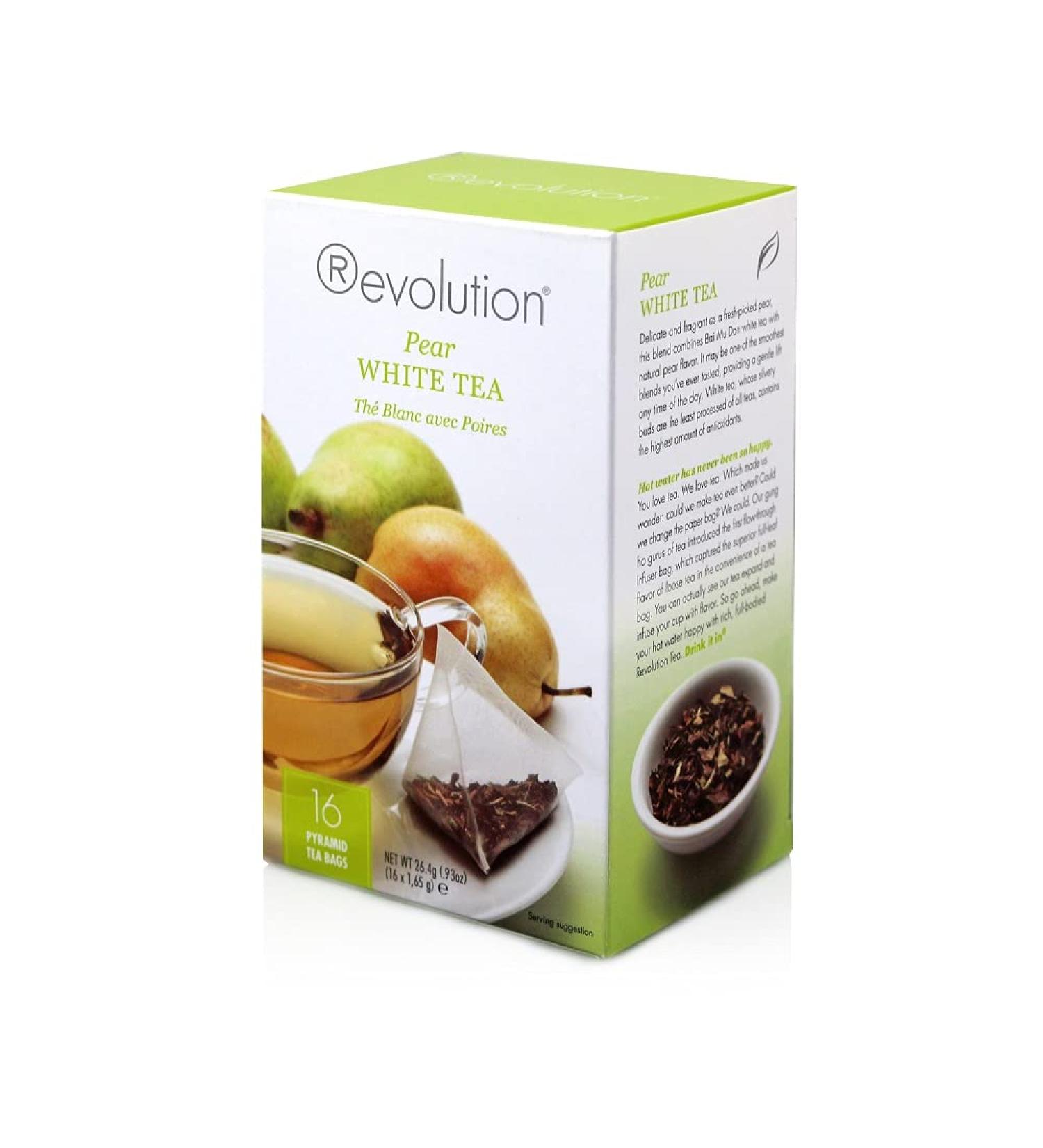 Revolution Tea Pear White Tea 16 Bags Full Leaf Mesh Infuser - 16 Count Pack - Buy Online on GoSupps.com