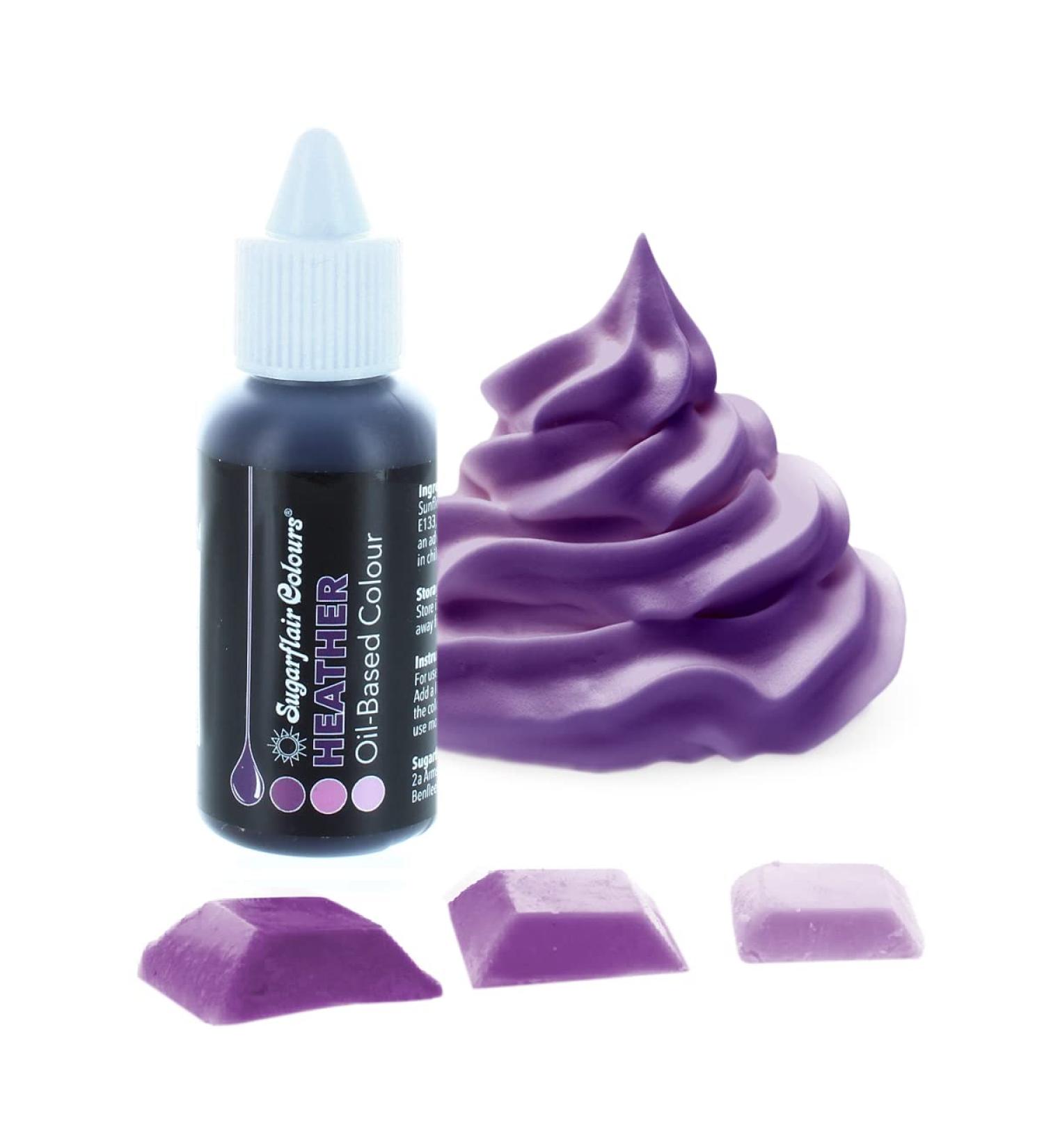 30ml Sugarflair Heather (Purple) Oil Based Food Colouring | Highly Concentrated Edible Dye for Icing, Buttercream & Chocolate - Buy Online on GoSupps.com