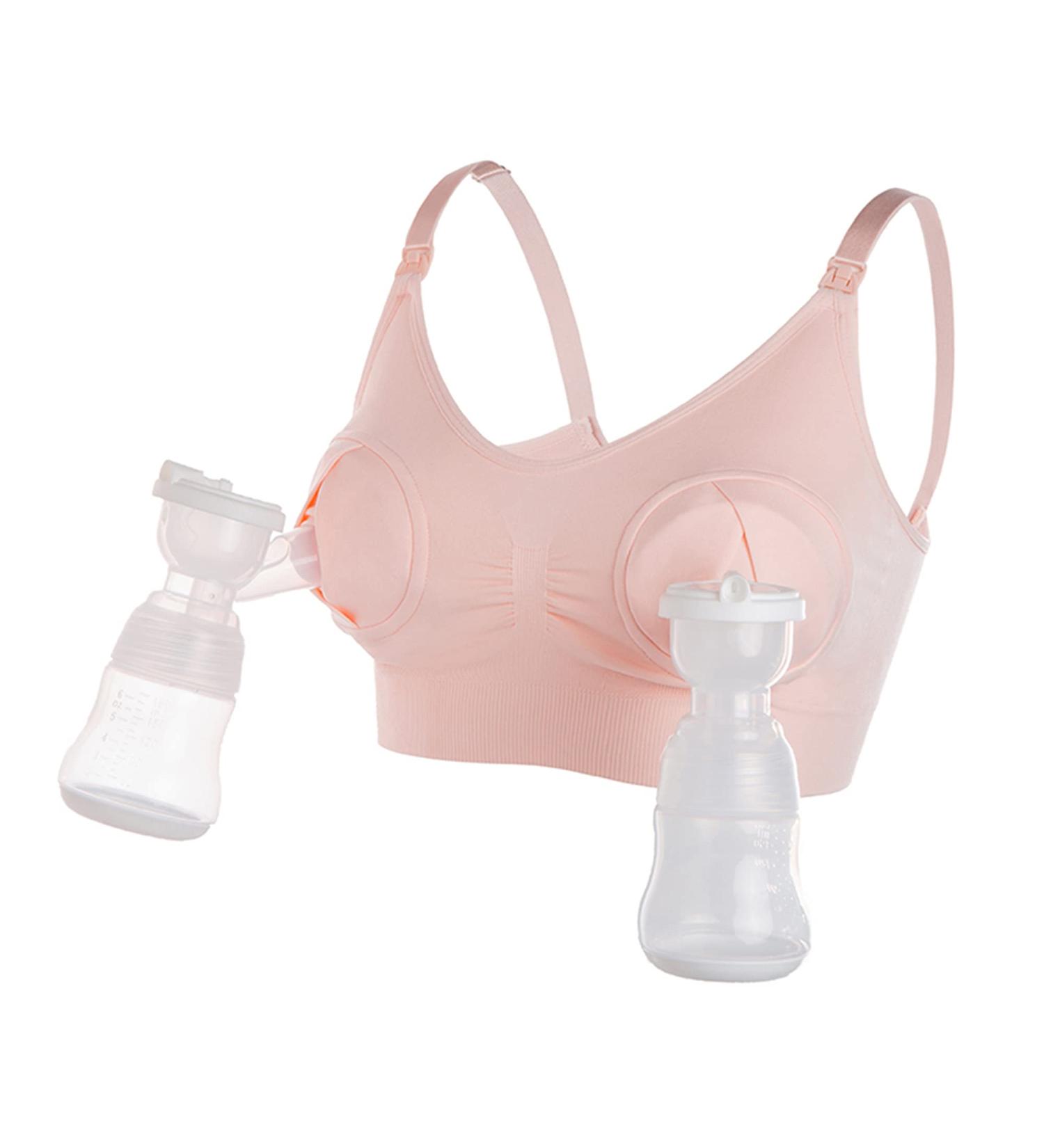LEAPOVER Women Hands-Free Breast Pumping Bra - Adjustable Maternity Nursing Bra (Pink XL) - Buy Online on GoSupps.com