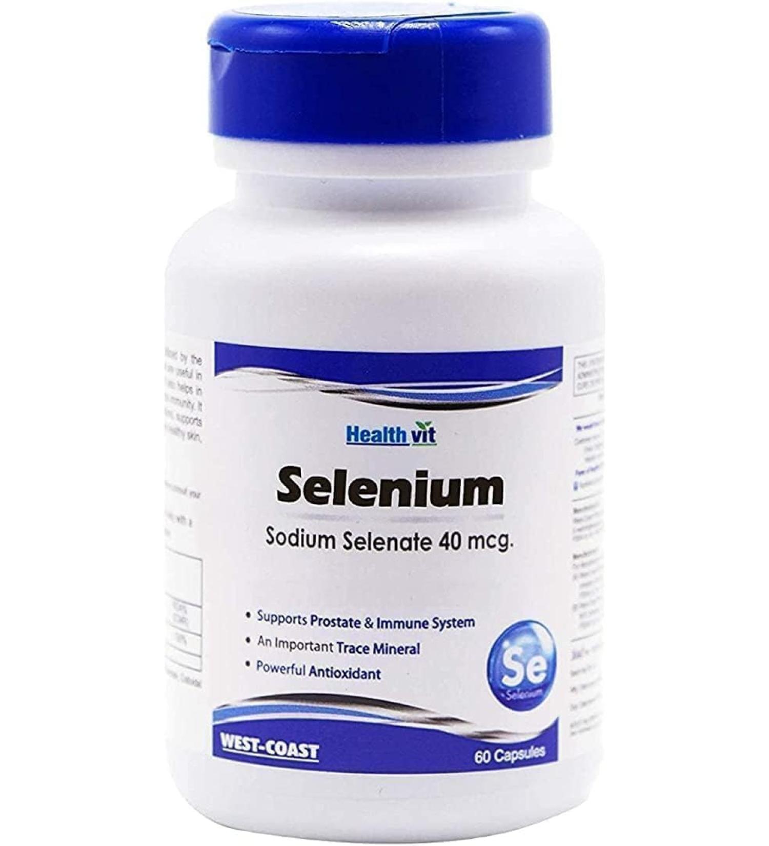 Senta 40mcg Sodium Selenite Selenium 40 mcg Immune System Booster | Promote Heart Health | Vegan & Non-GMO 60 Capsules