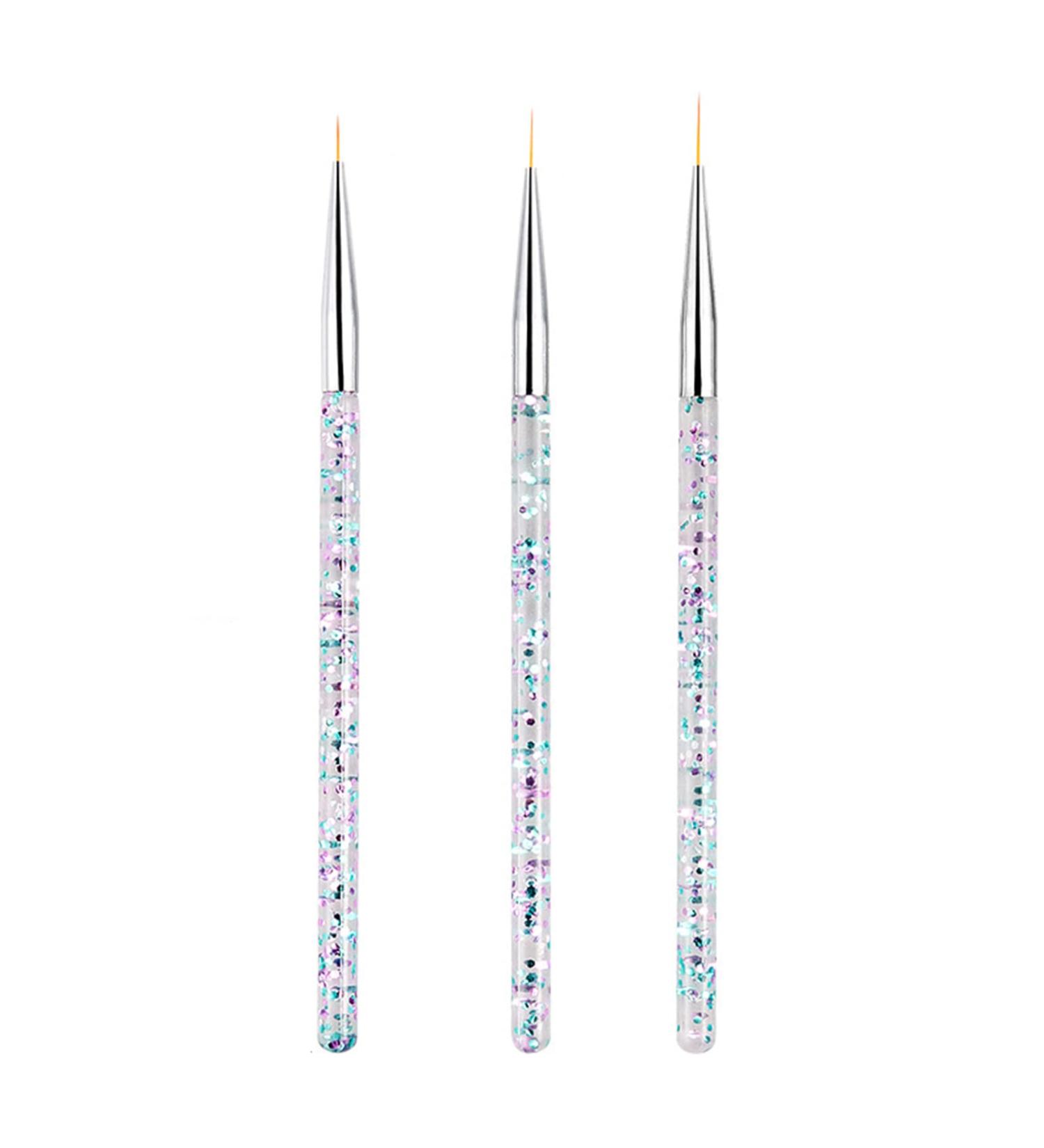 3Pcs Nail Drawing Pens Easy-Grip Multipurpose Easy To Operate Nail Art Drawing Liner Pens for Student Silver - Buy Online on GoSupps.com